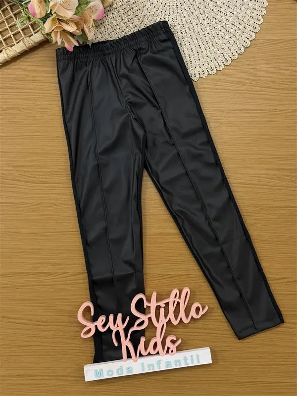Calça Legging Infantil Cinti Inverno Courino Preto