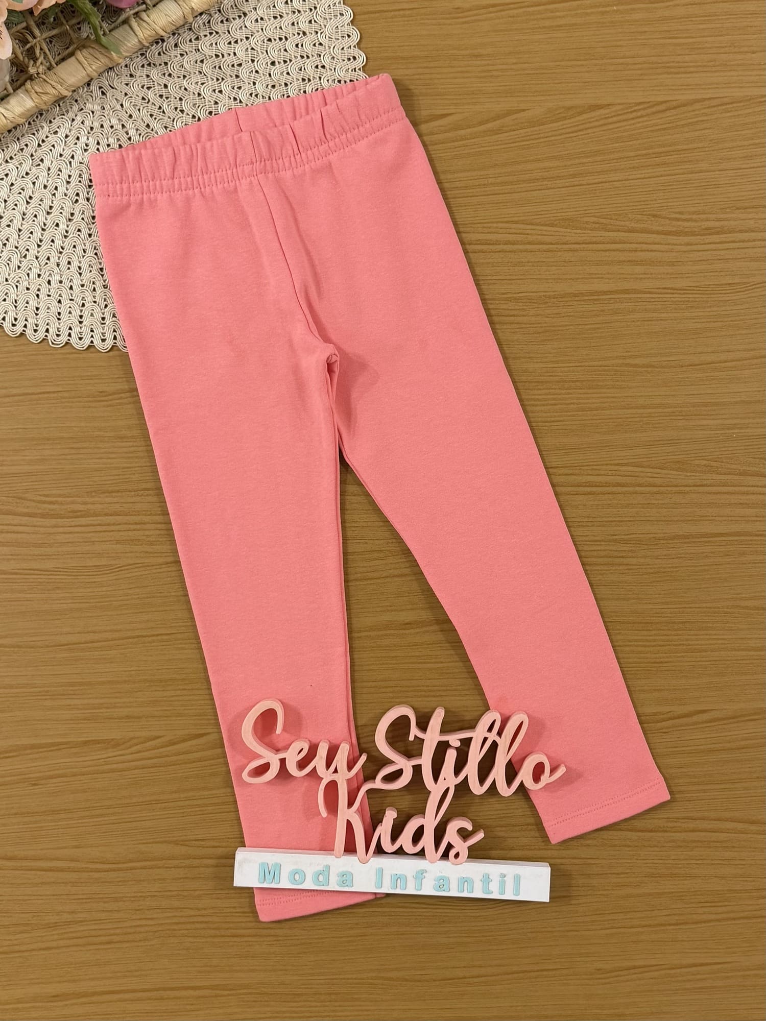 Calça Legging Infantil Brandili Inverno Flanelada Coral