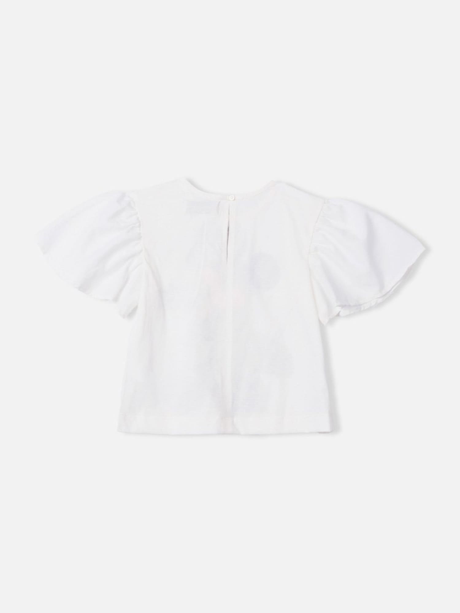 Conjunto Infantil Animê Verão com Saia Dourada em Tule e Blusa Branca Minnie com Laçinho Disney