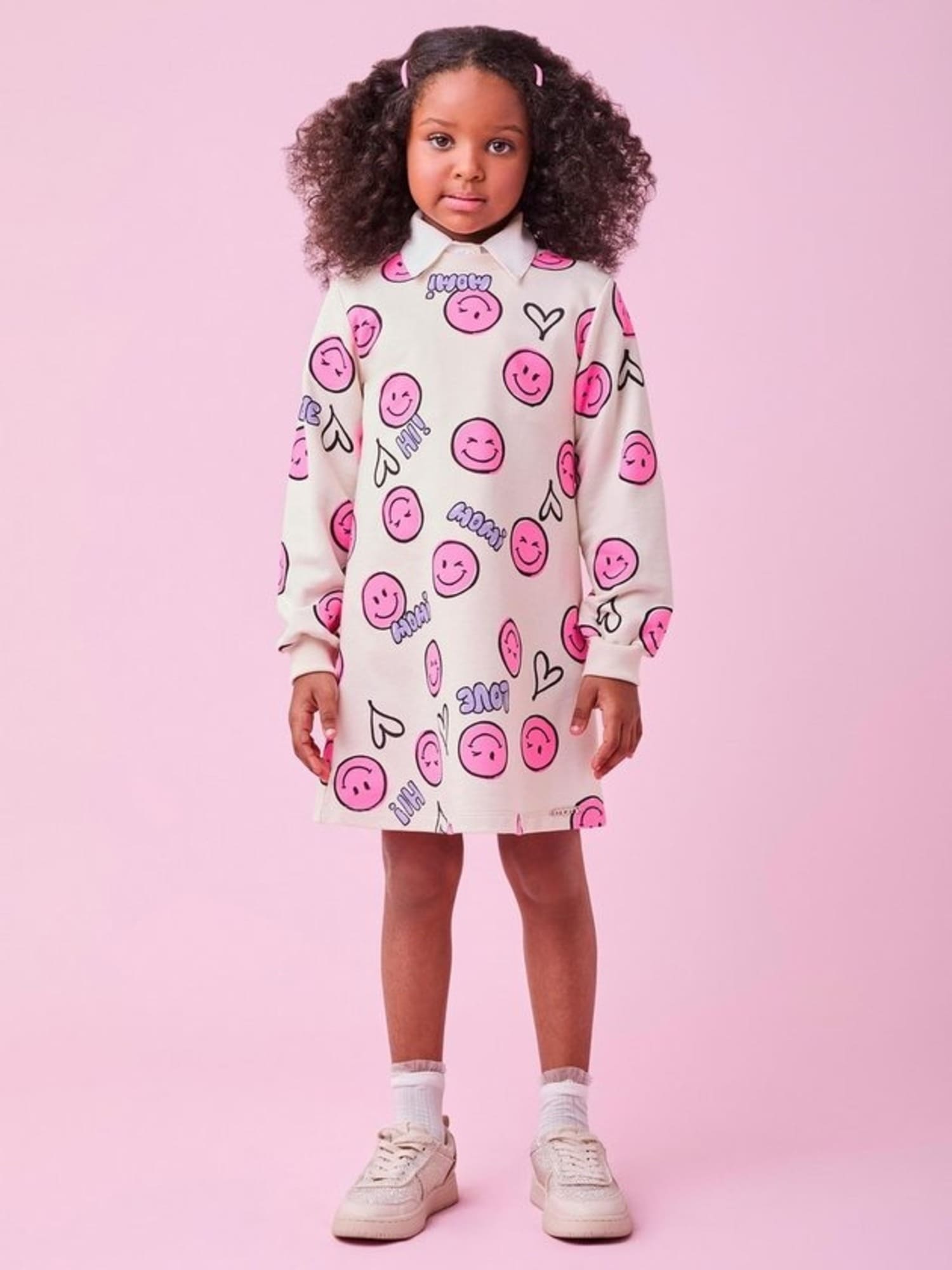 Vestido Infantil Momi Inverno Bege Emojis