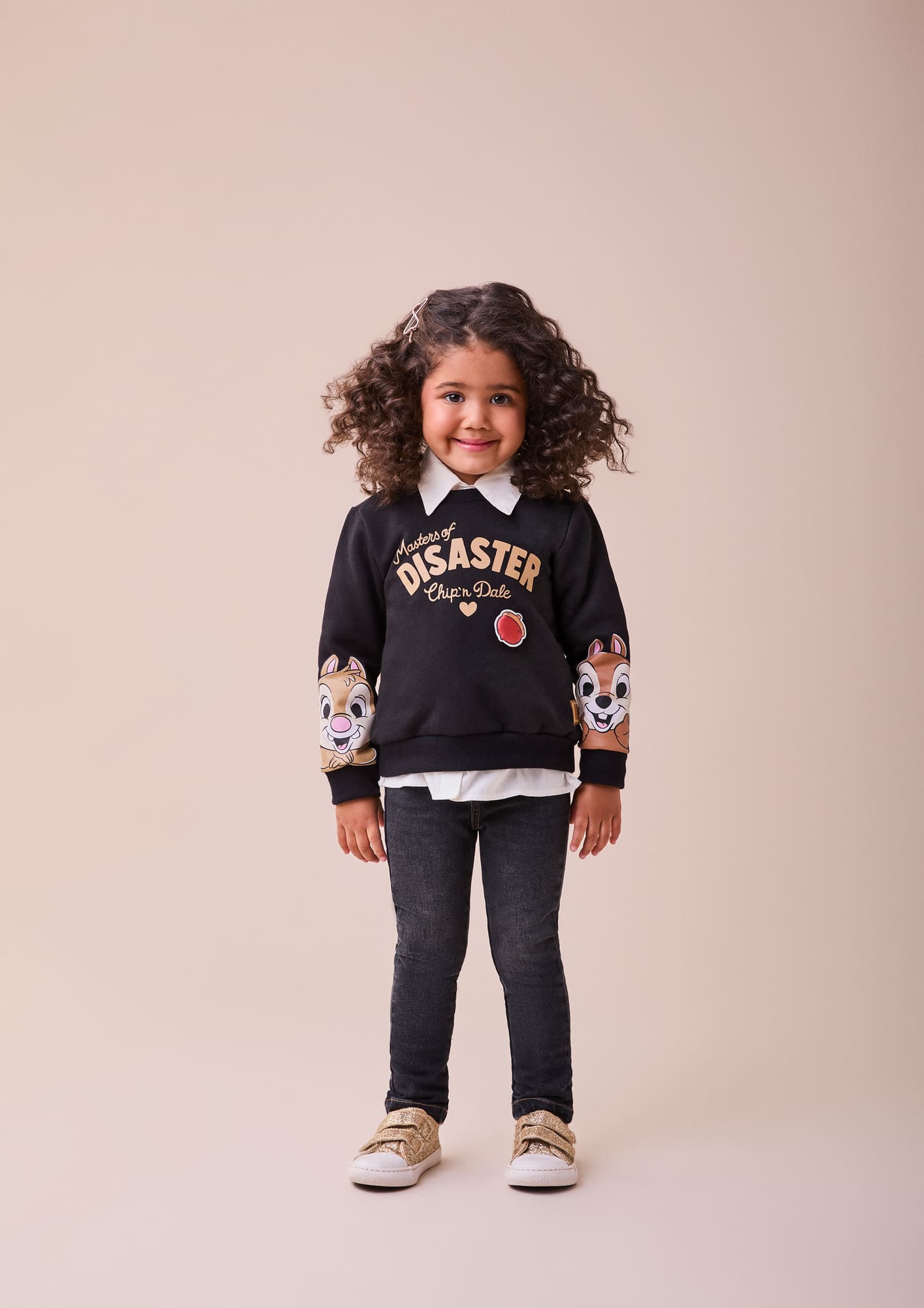 Moletom Infantil Momi Inverno Flanelado Preto Tico e Teco Disney