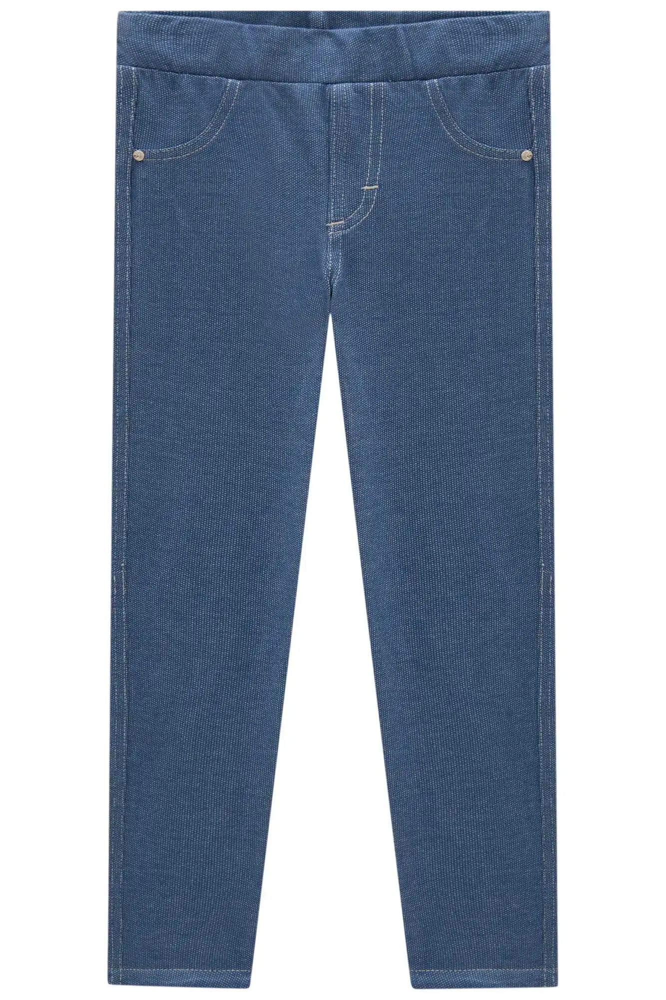 Calça Legging Infantil Kukie Azul Imita Jeans