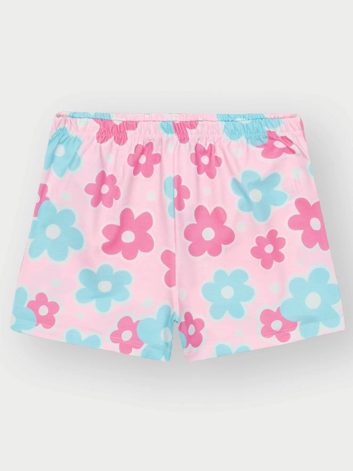 Pijama Infantil Cinti Verão com Shorts Rosa e Blusa Branca Capivara