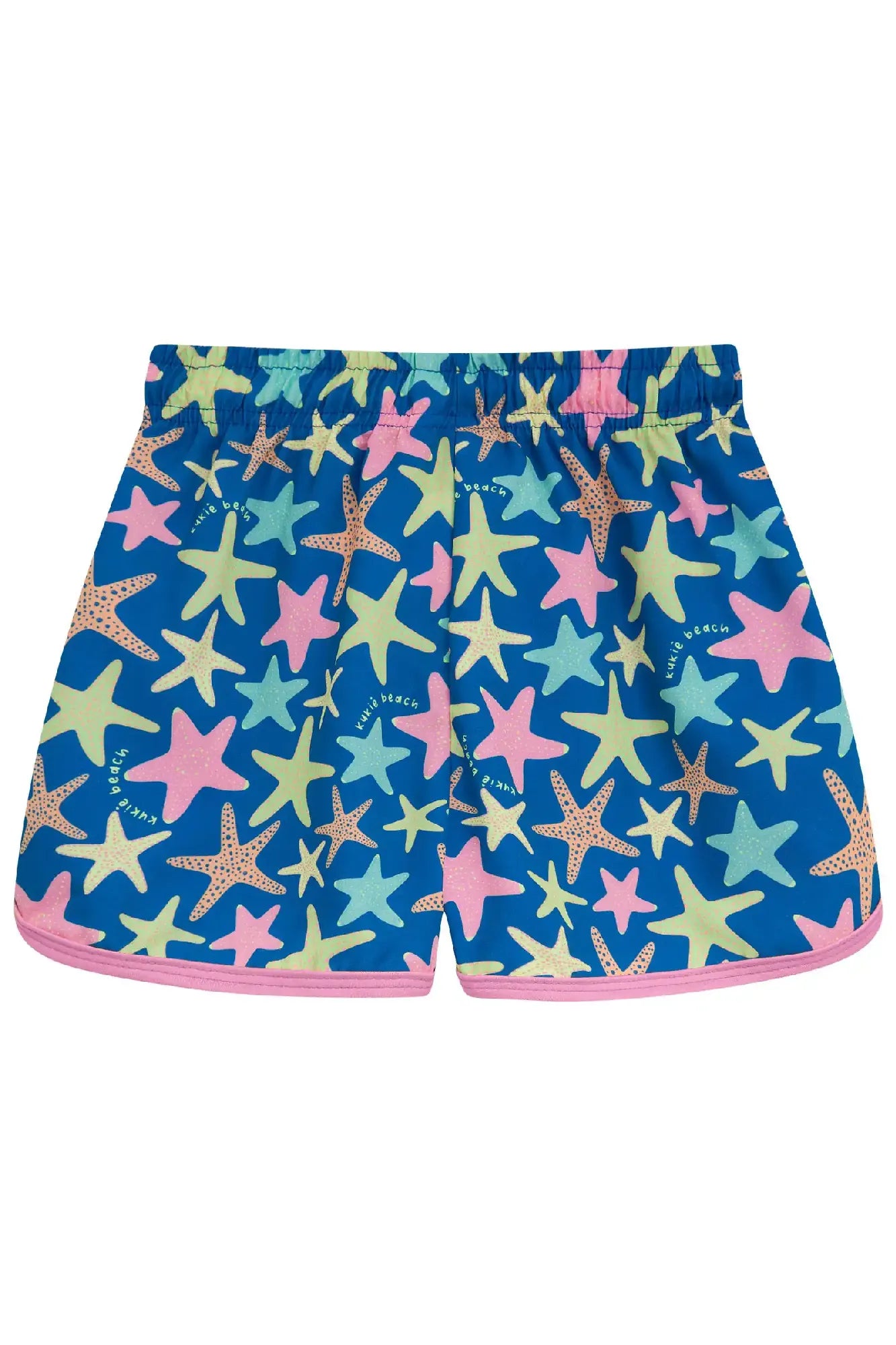 Shorts Infantil Menina Kukiê Nylon Azul Estrela do Mar
