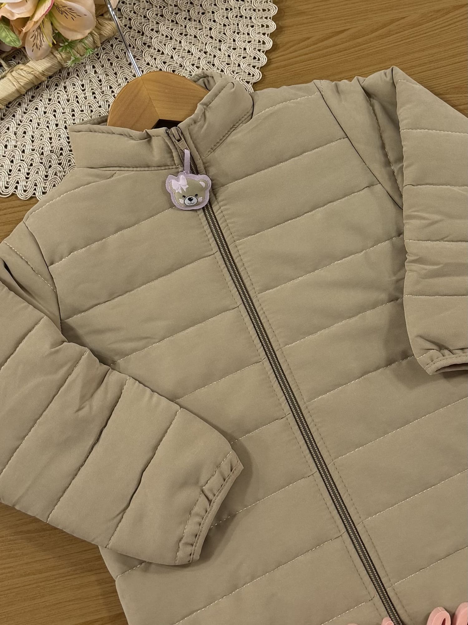 Jaqueta Infantil Cinti Inverno Puffer Bege