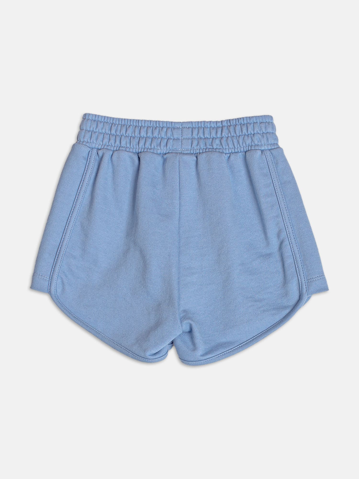 Conjunto Infantil Momi Verão com Shorts Azul e Blusa Branca Maçã do Amor