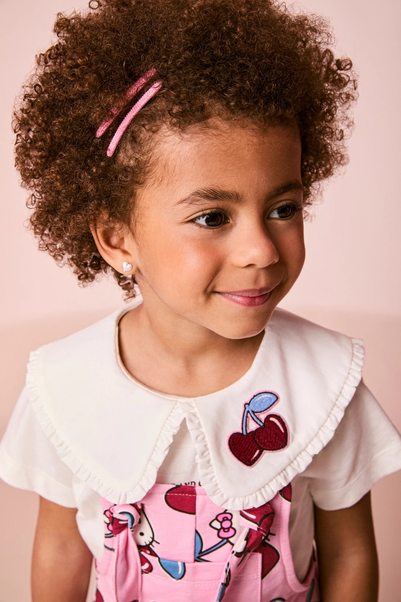 Jardineira Infantil Momi Inverno Rosa Cerejinha Hello Kitty