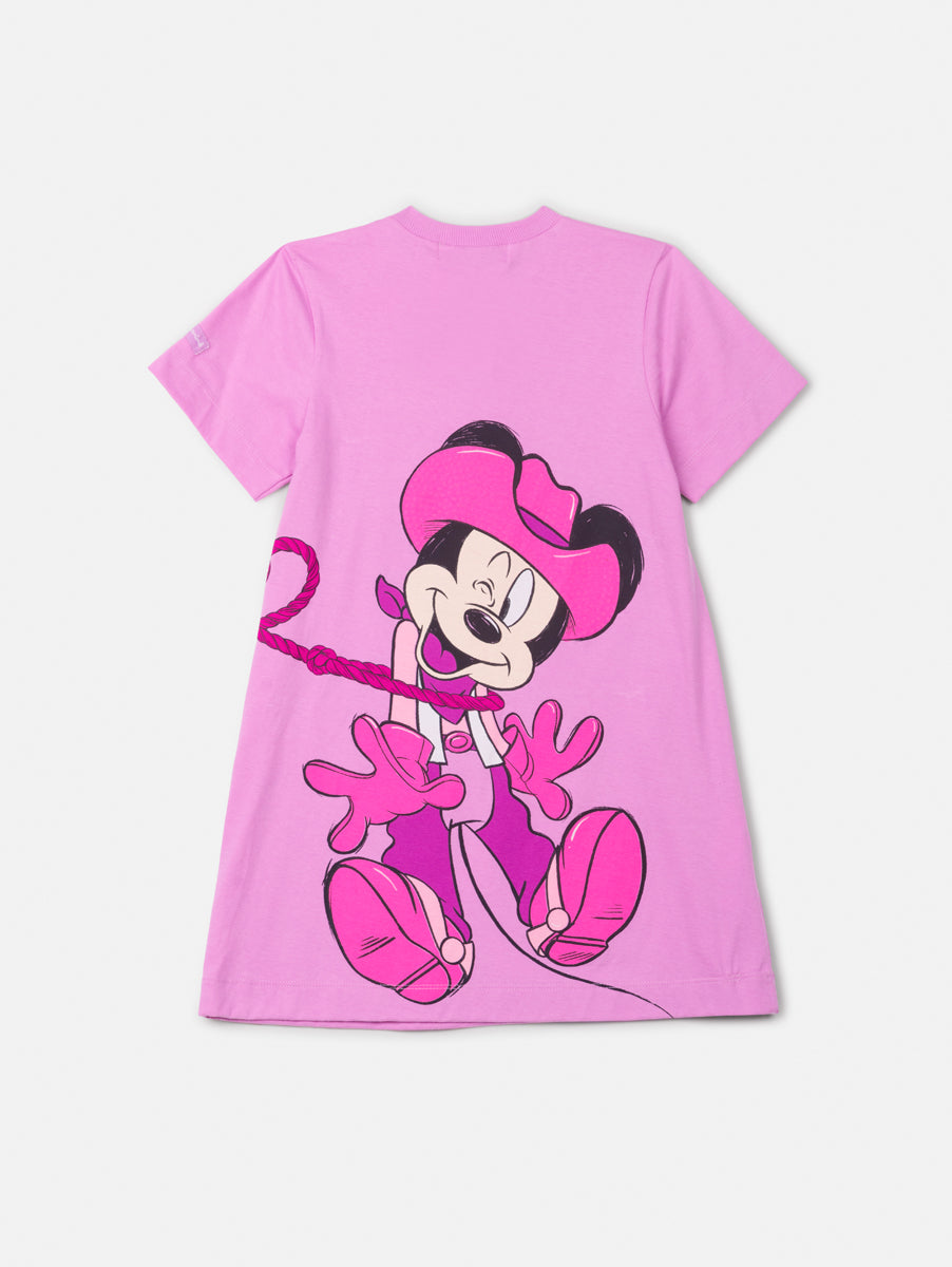 Vestido Infantil Animê Rosa Minnie Cowgirl com Strass Disney
