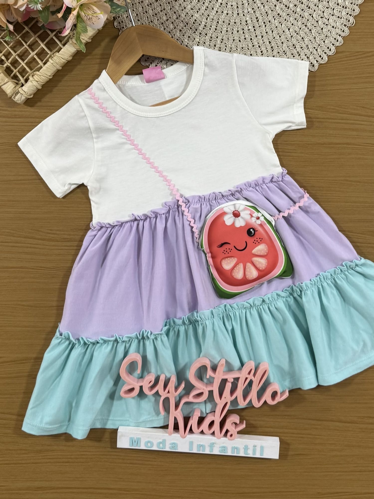 Vestido Infantil Cinti Verão Três Marias com Bolsinha