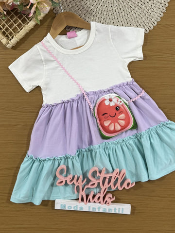 Vestido Infantil Cinti Verão Três Marias com Bolsinha