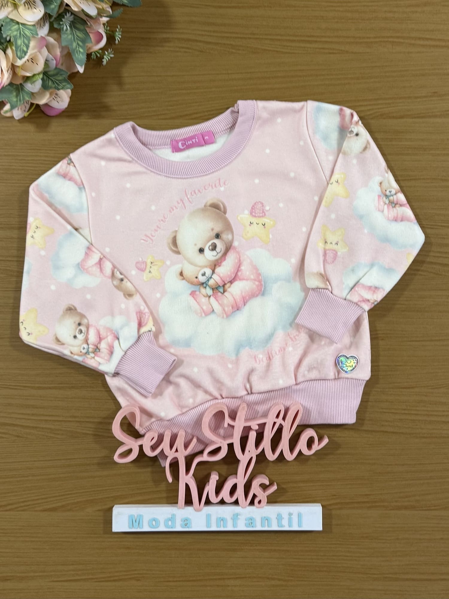 Pijama Infantil Cinti Inverno Calça e Blusa Soft Ursinho