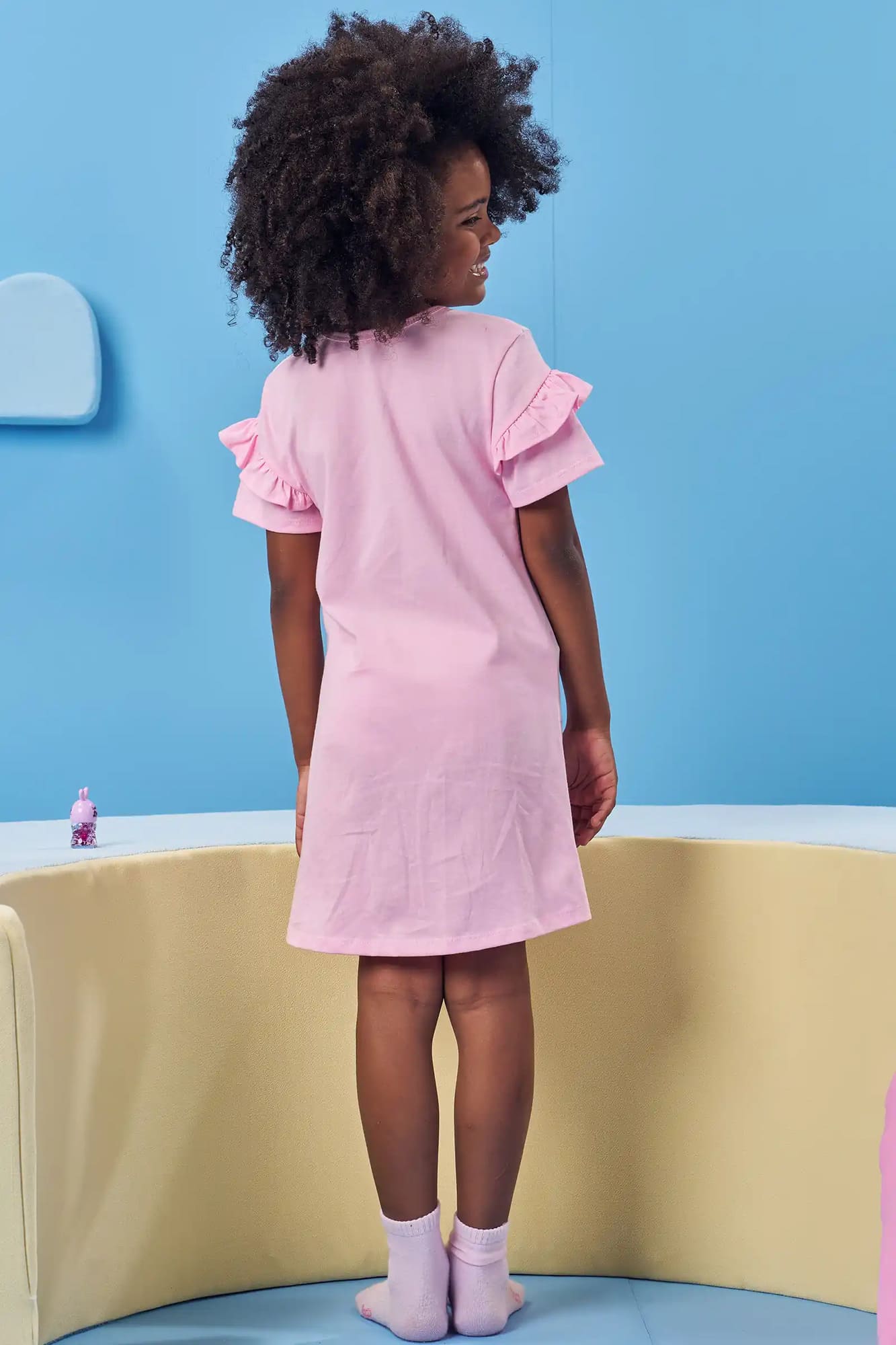 Camisola Infantil Kukiê Verão Rosa Menina Hora de Dormir