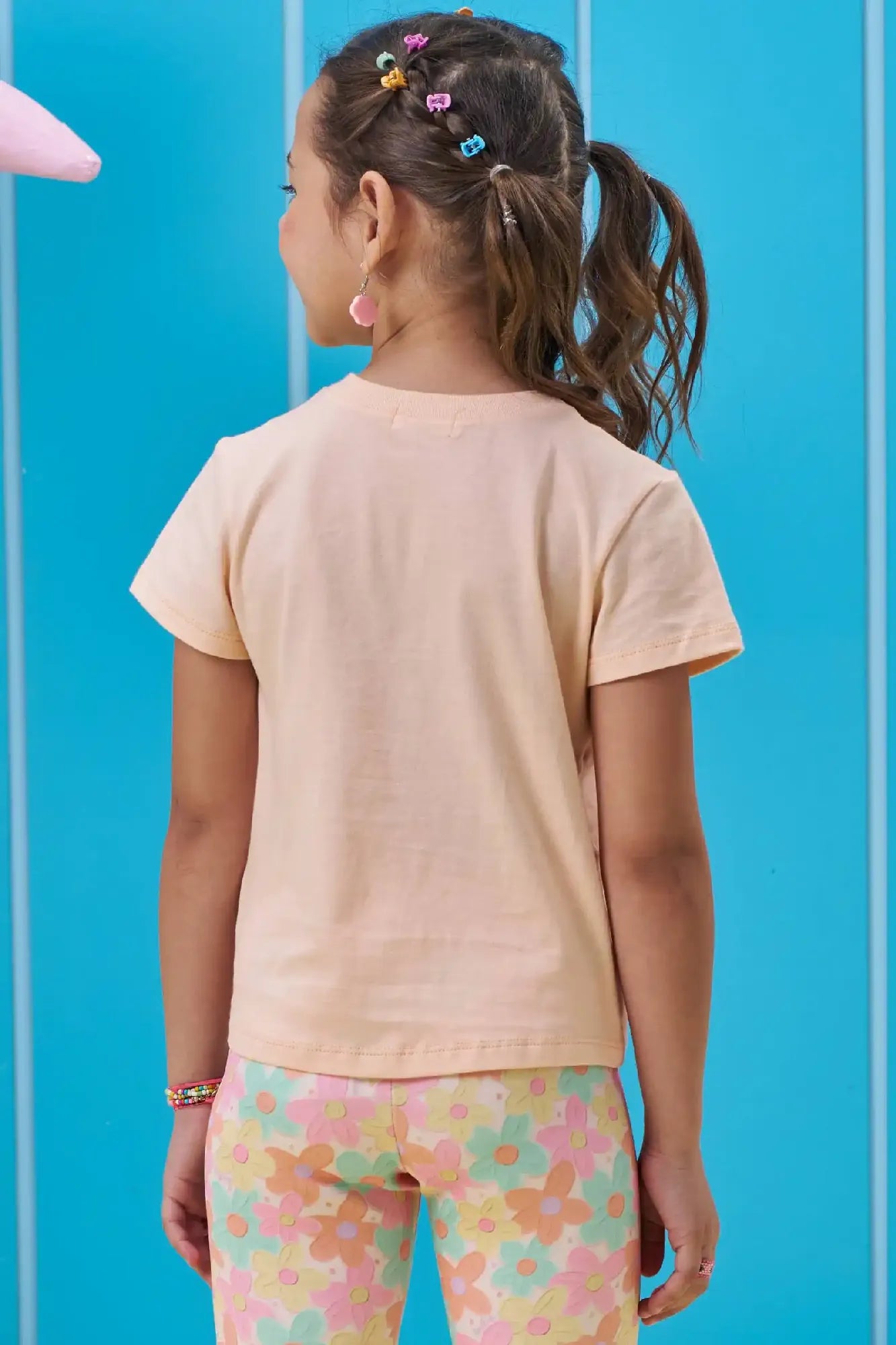 Blusa Infantil Menina Kukiê Salmão Ursinha Bloom