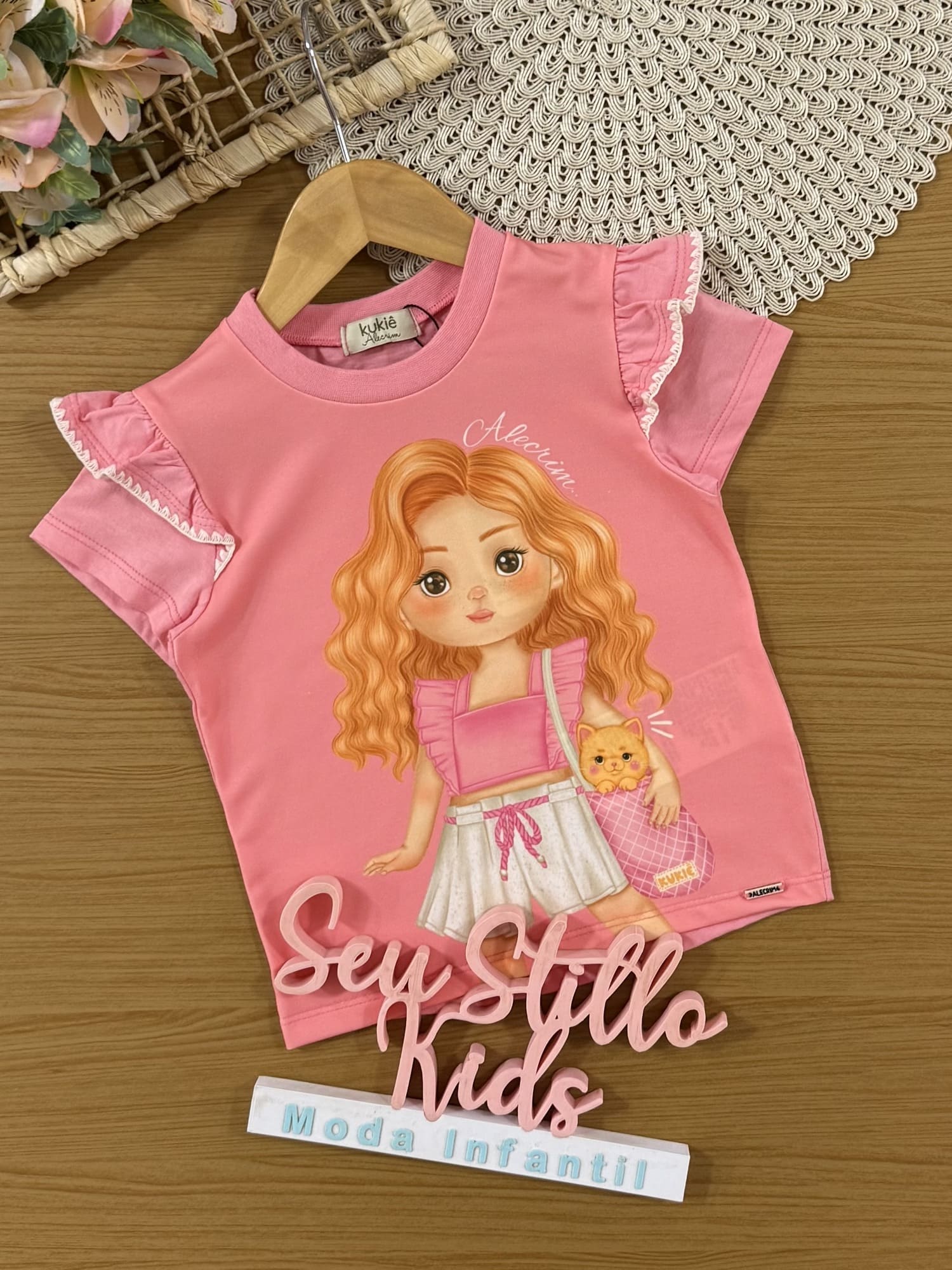Blusa Infantil Kukiê Verão Rosa Menininha