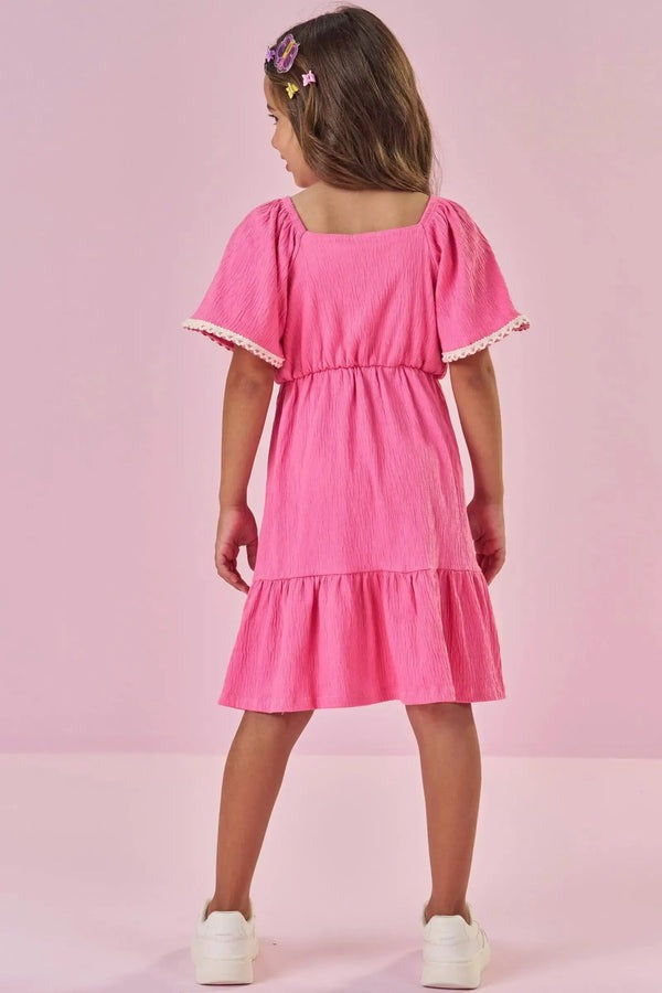 Vestido Infantil Kukiê Verão Rosa Love
