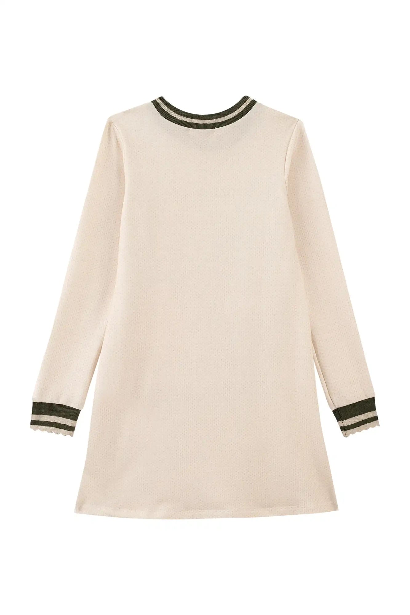 Vestido Infantil Kukiê Inverno Bege Claro Bichinhos Safari