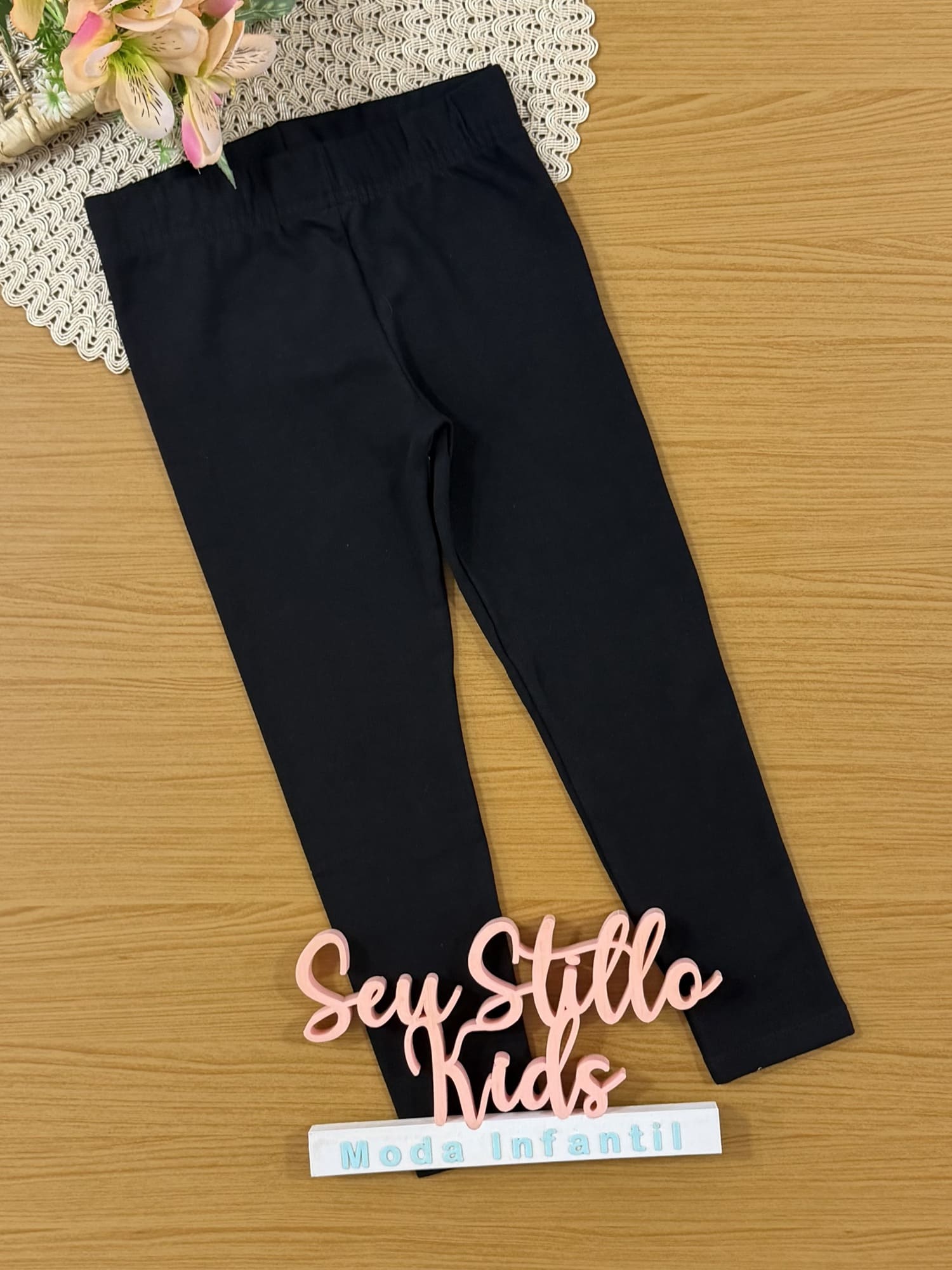 Calça Legging Infantil Brandili Inverno Flanelada Preta