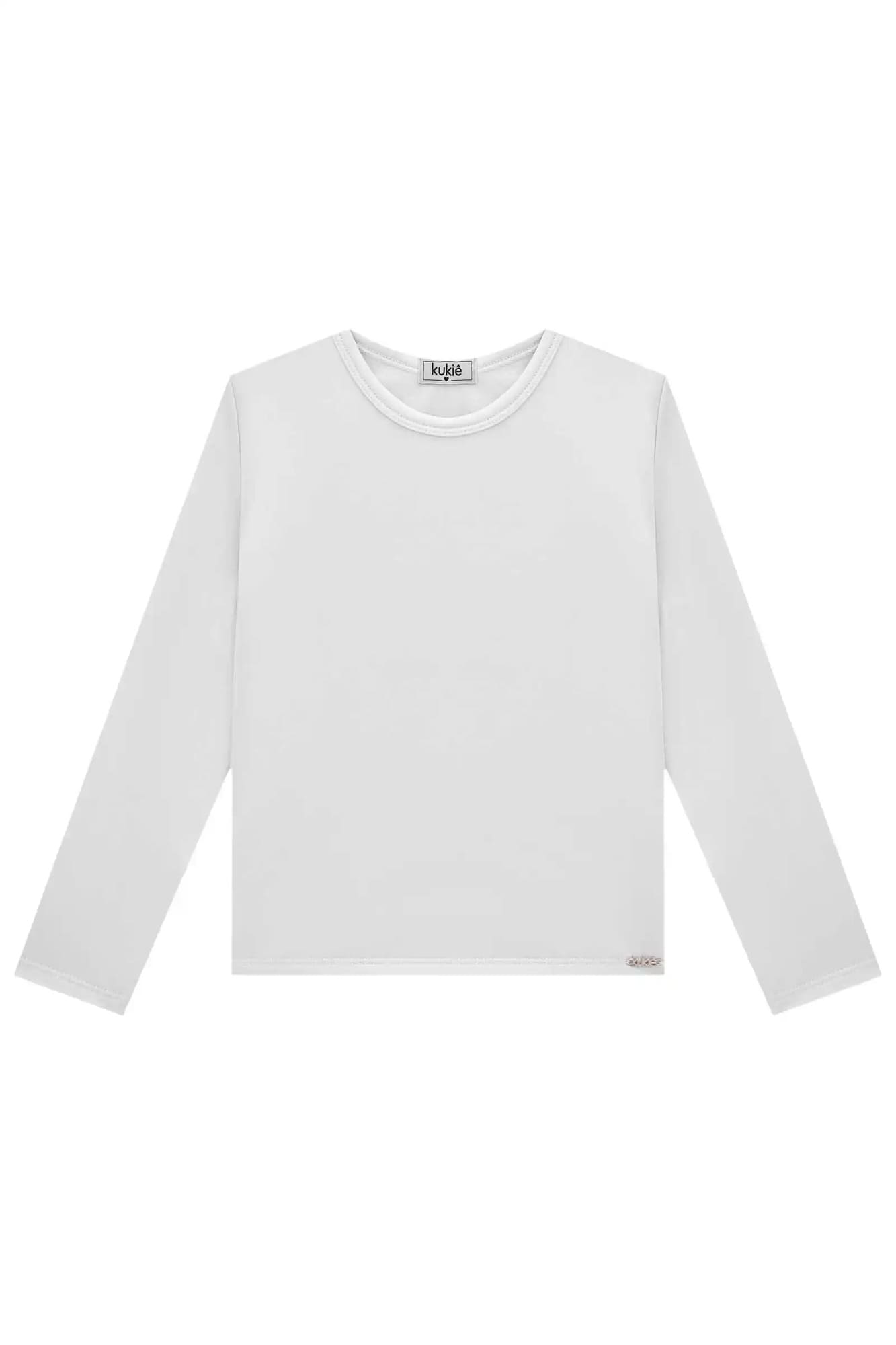 Blusa Infantil Kukiê Inverno Manga Longa Térmica Branca