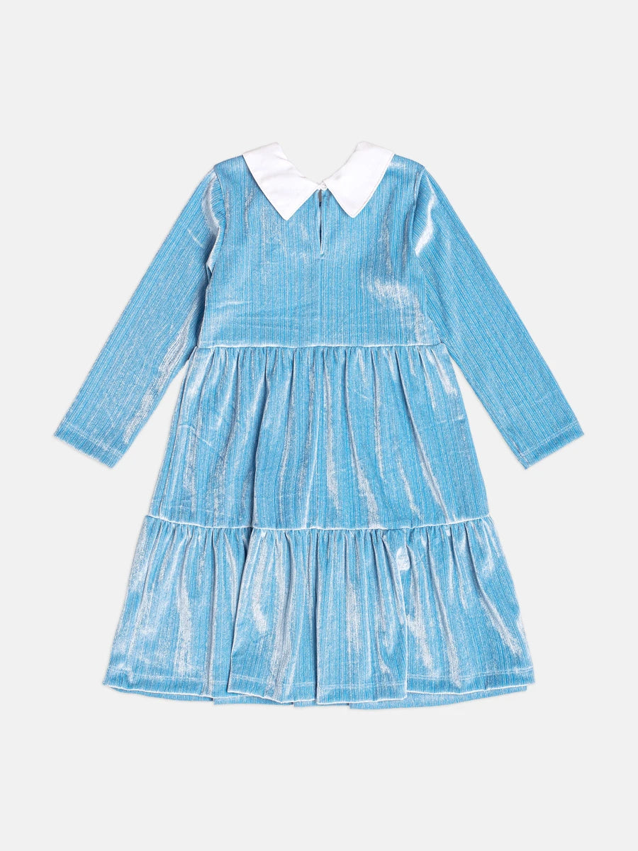 Vestido Infantil Momi Inverno Azul com Brilho
