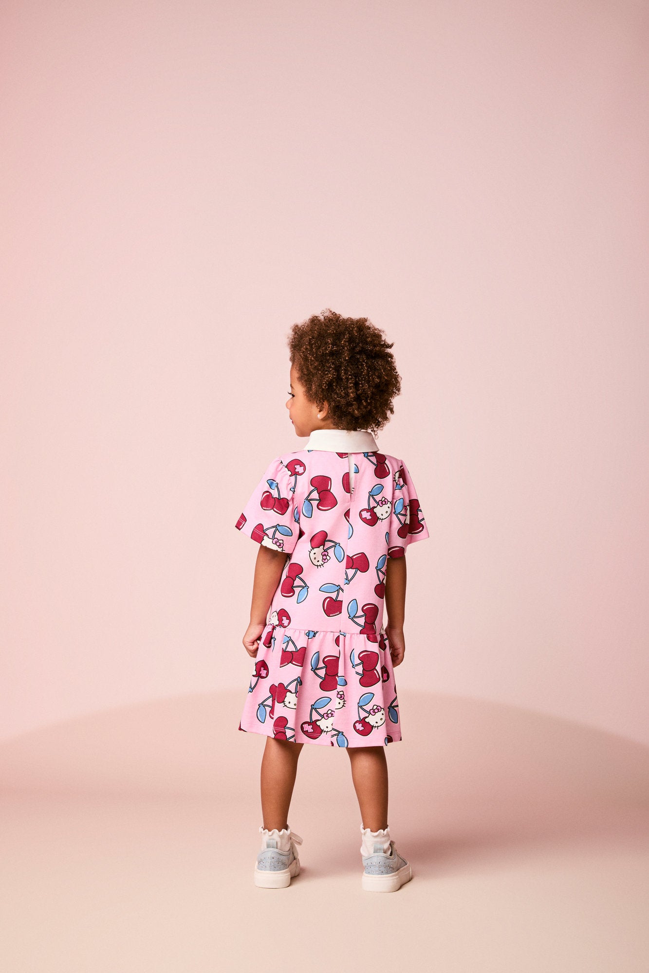 Vestido Infantil Momi Inverno Rosa Hello Kitty Cerejinha