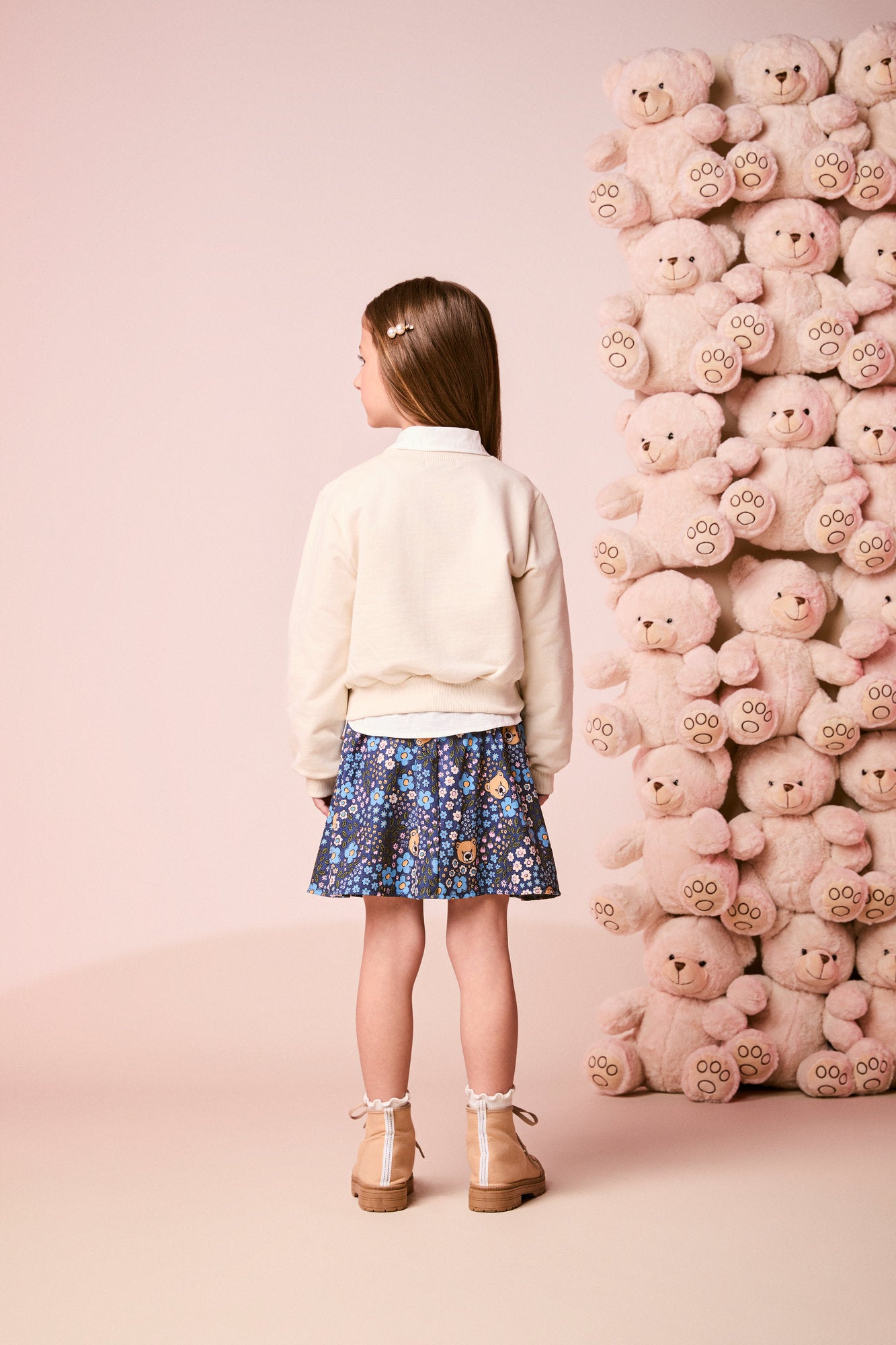 Conjunto Infantil Momi Inverno com Saia Azul e Moletom sem Flanela Best Team