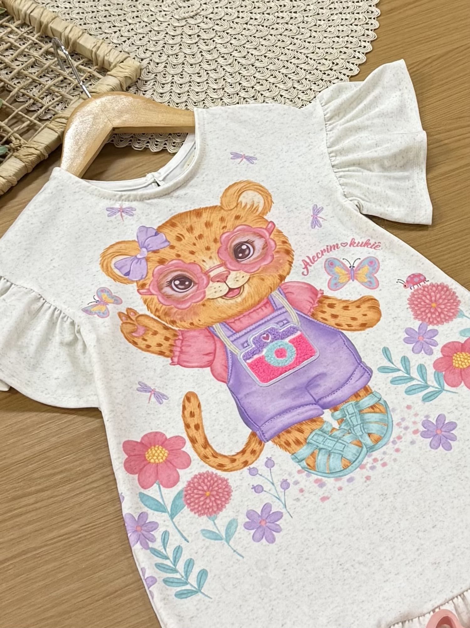 Vestido Infantil Kukiê Verão Off White Oncinha