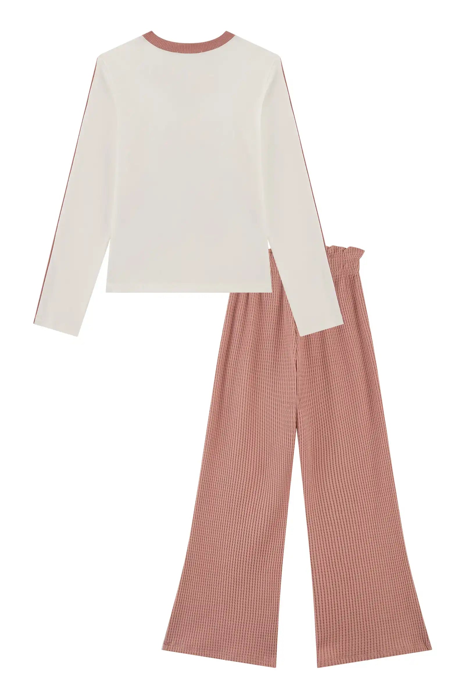 Conjunto Infantil Kukiê Inverno com Calça Rosa e Blusa Manga Longa Ursinha Colorful