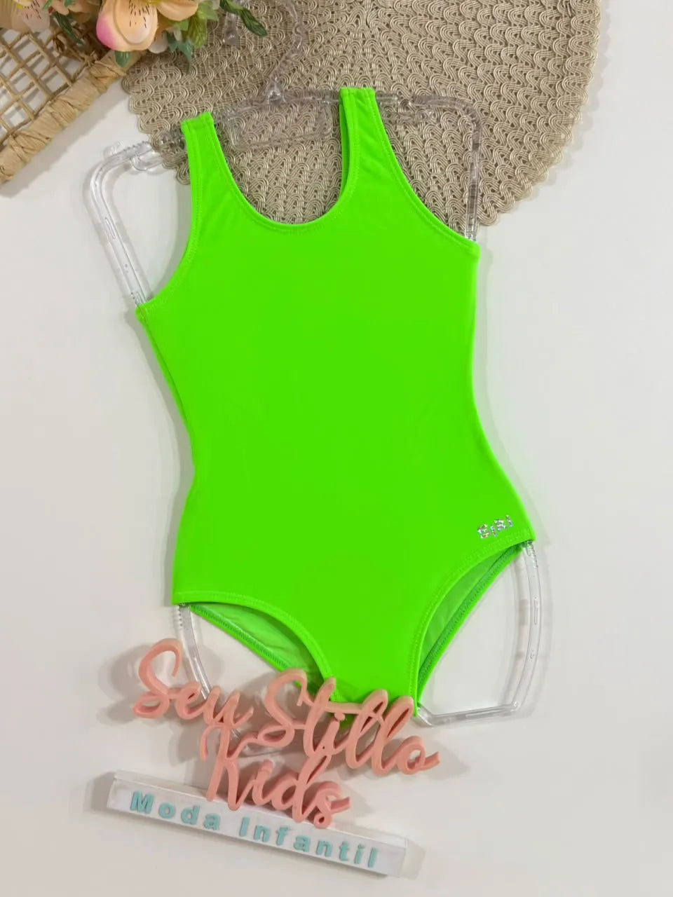 Maiô Infantil Siri Kids Carolina Verde Neon 43292