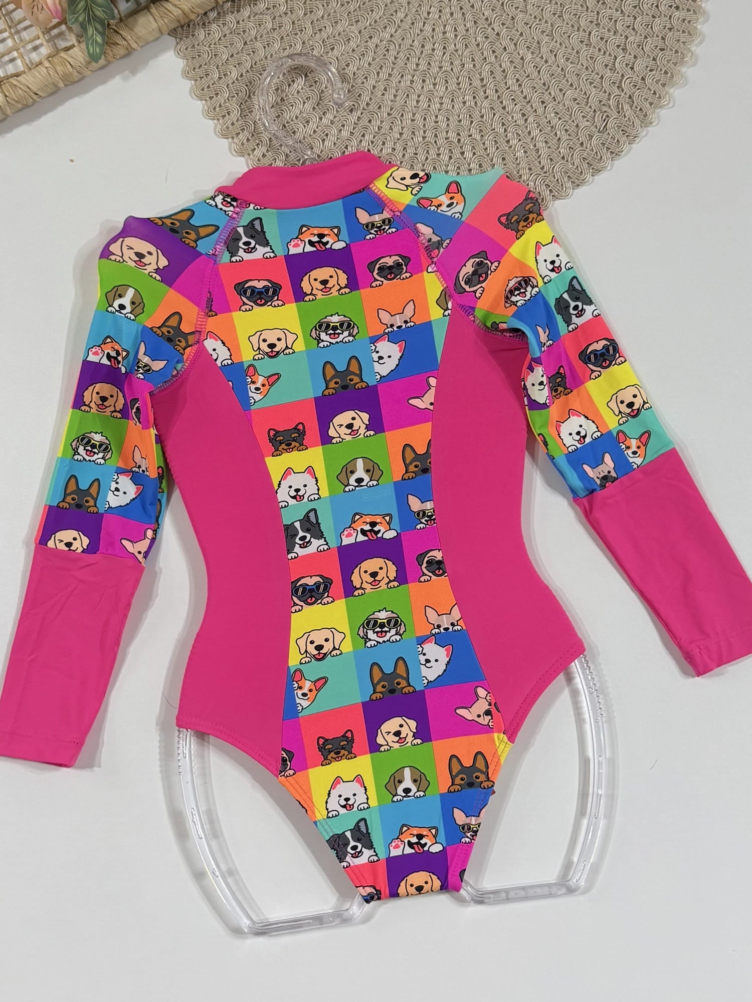 Maiô Infantil Siri Kids Manga Longa Lorena Funny Dog 40175