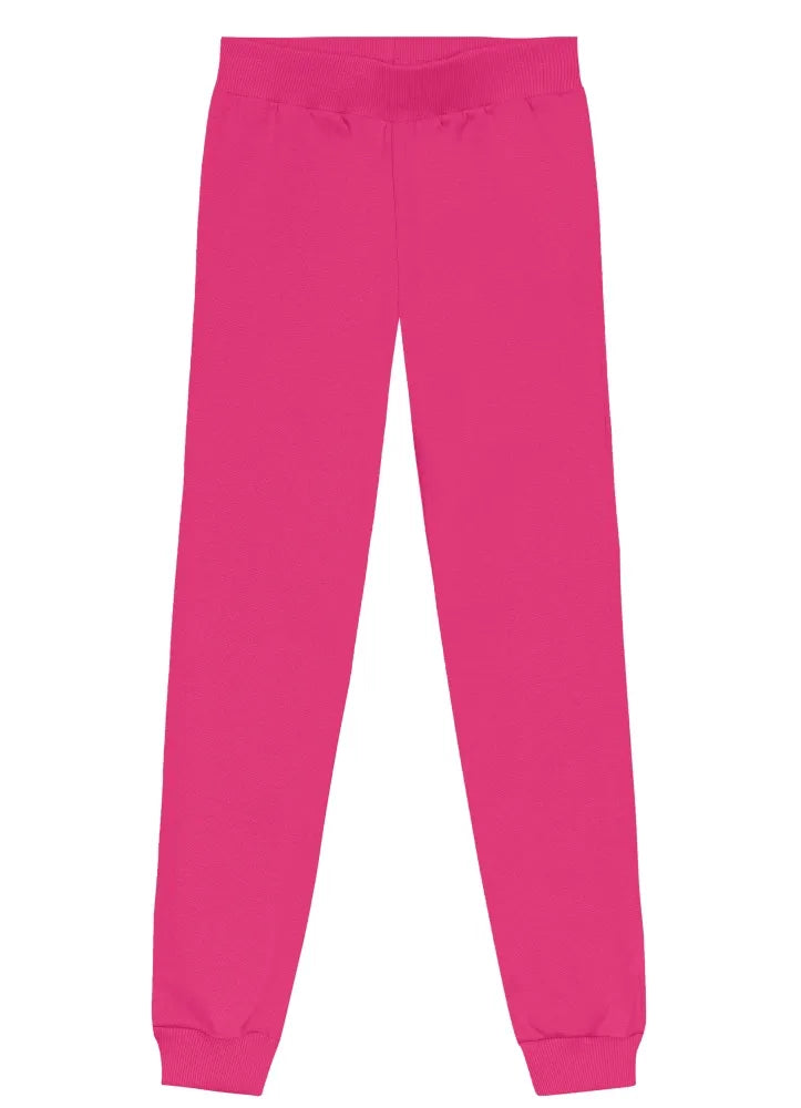 Calça Moletom Infantil Brandili Menina Flanelada Rosa