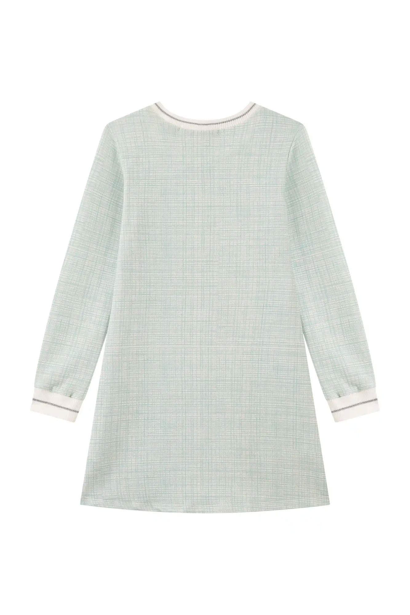 Vestido Infantil Kukiê Inverno Azul Gatinhas Lacinho