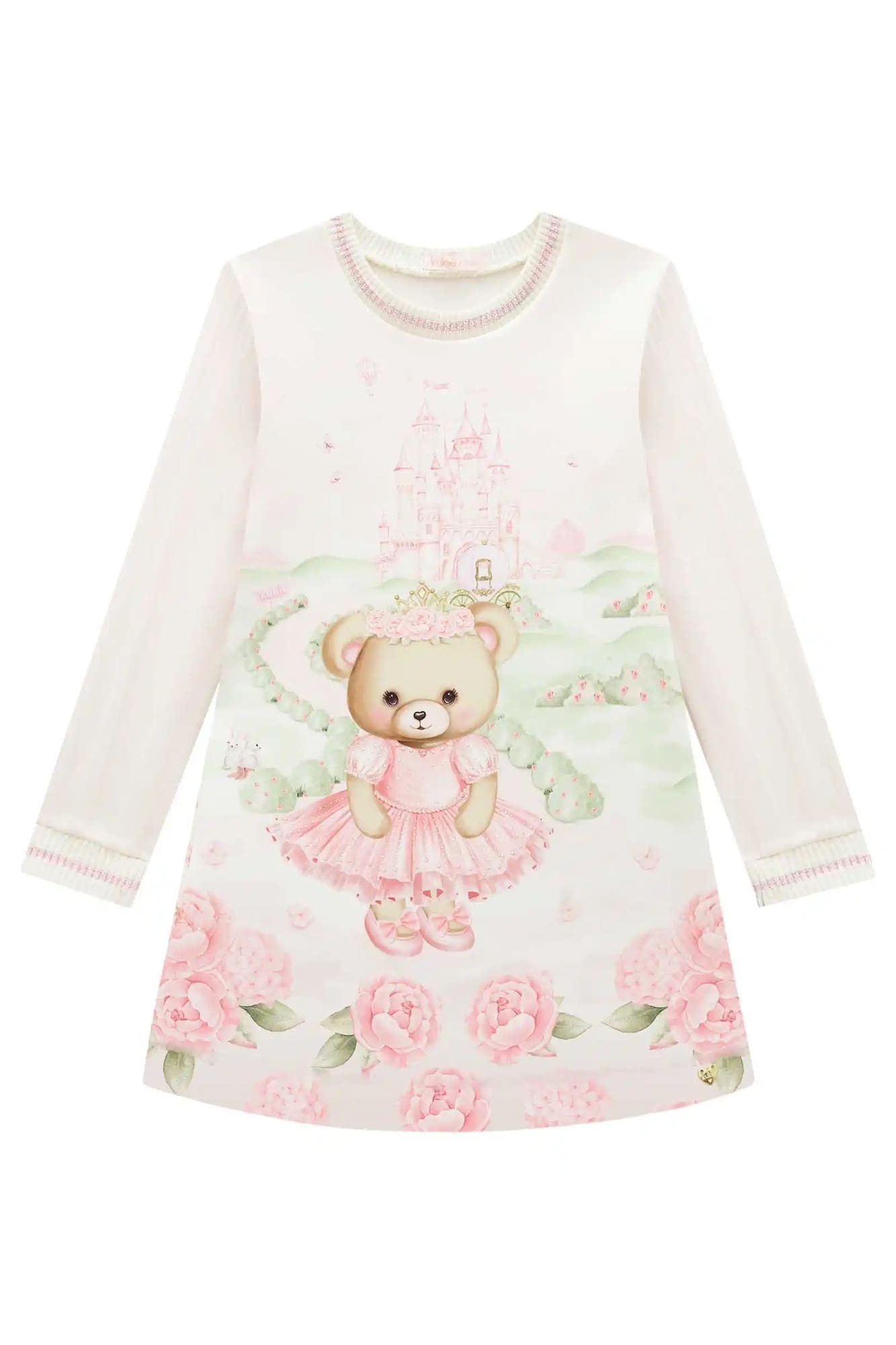 Vestido Infantil Kukie Inverno Ursinha Princesa