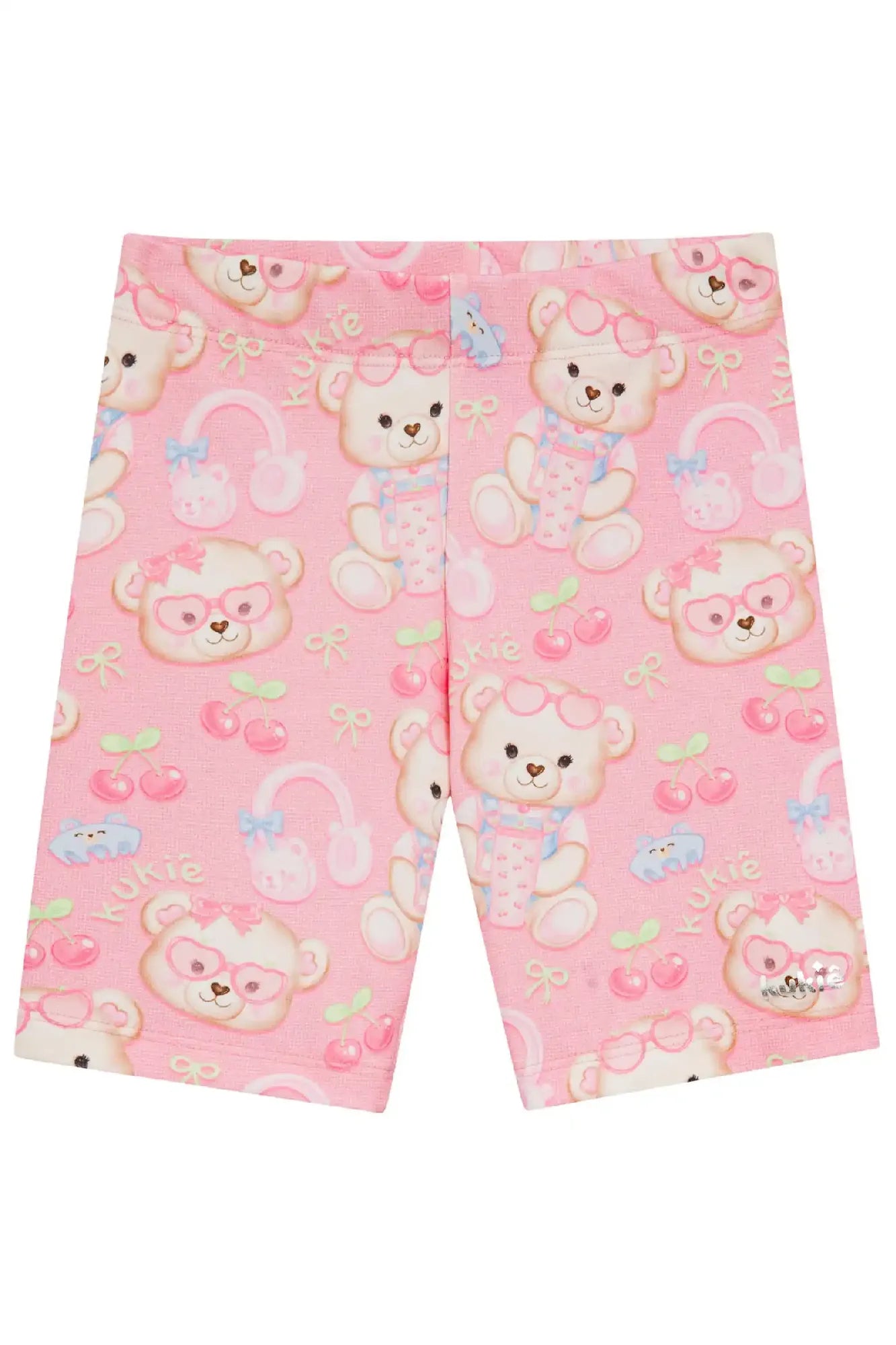 Shorts Ciclista Infantil Menina Kukiê Rosa Ursinha Cereja