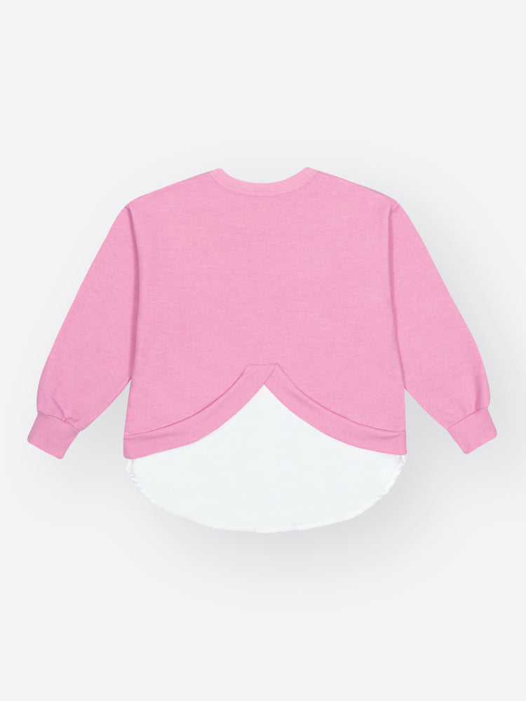 Conjunto Infantil Cinti Inverno com Calça Legging Preta e Moletom Rosa Make It Cool