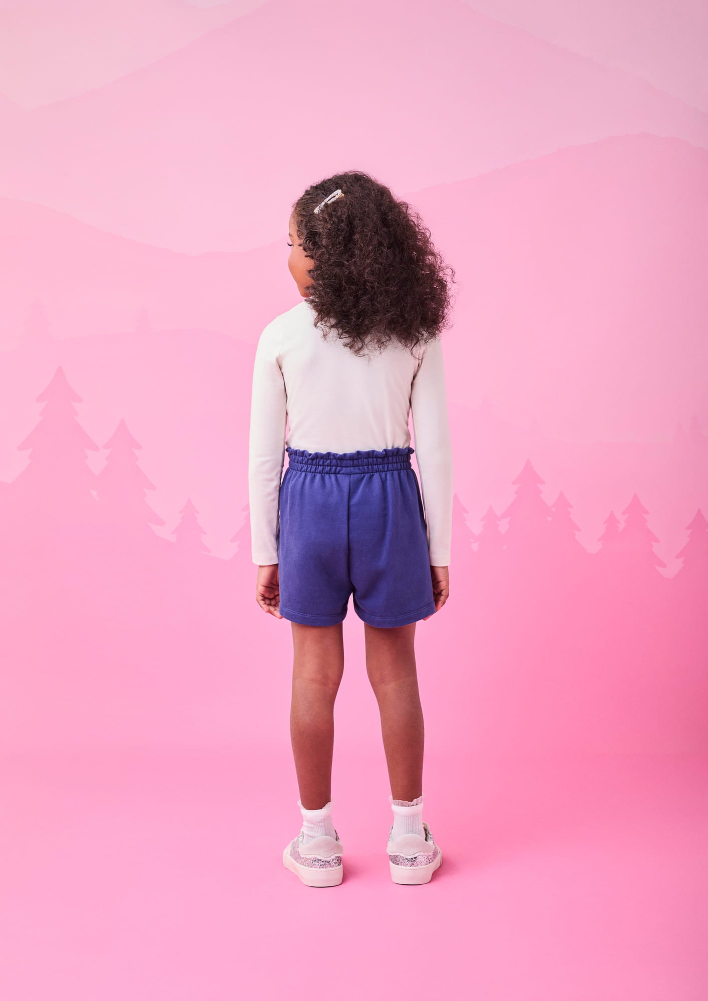 Conjunto Infantil Momi Inverno com Shorts Azul e Blusa Manga Longa Bege Paris