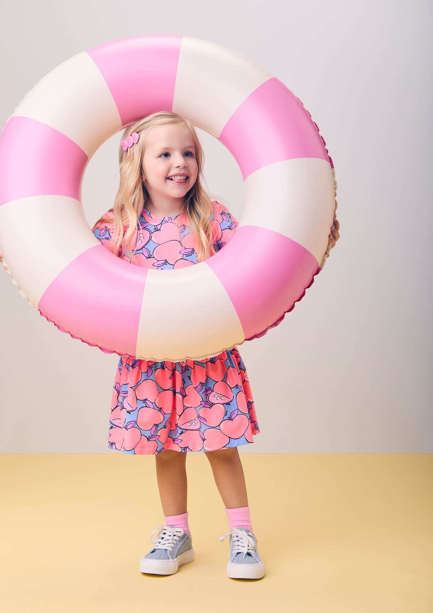Vestido Infantil Momi Verão Azul Frutinhas