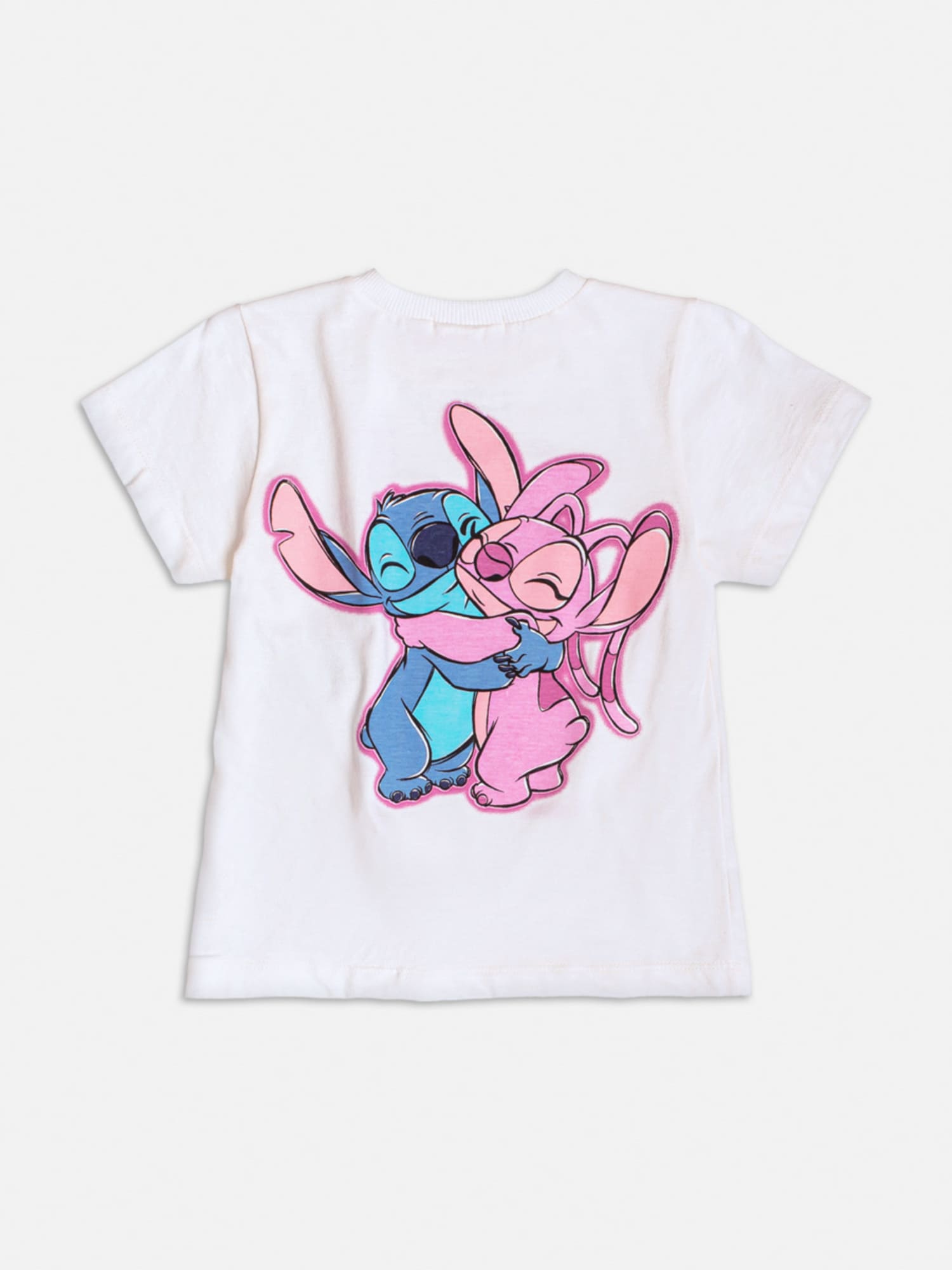 Blusa Infantil Momi Branca Angel e Stitch Disney