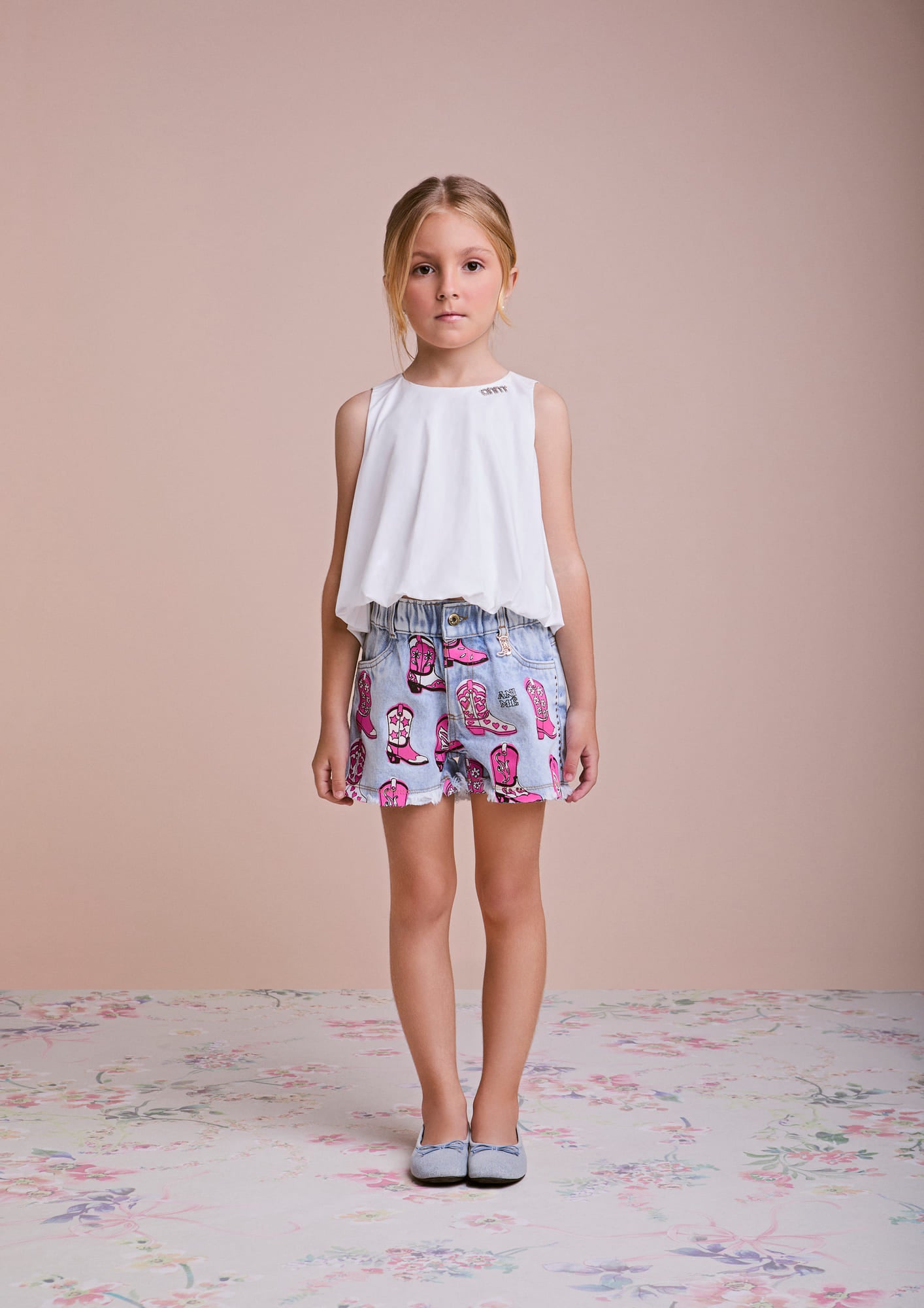 Shorts Infantil Animê Verão Jeans Country