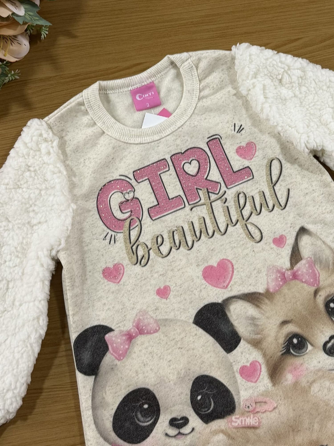 Vestido Infantil Cinti Inverno Off White Bichinhos Beautiful