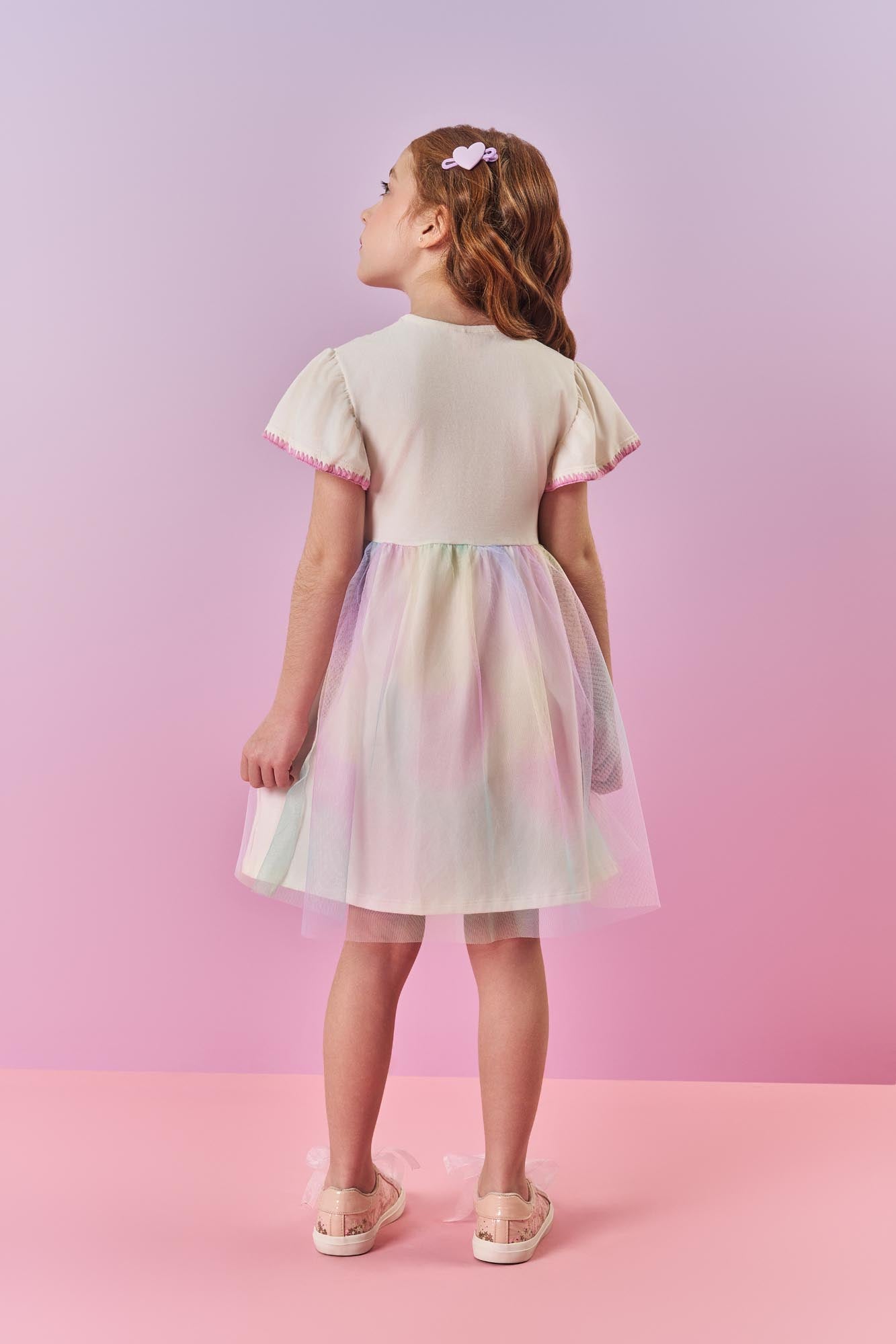 Vestido Infantil Cinti Inverno Tule Arco íris