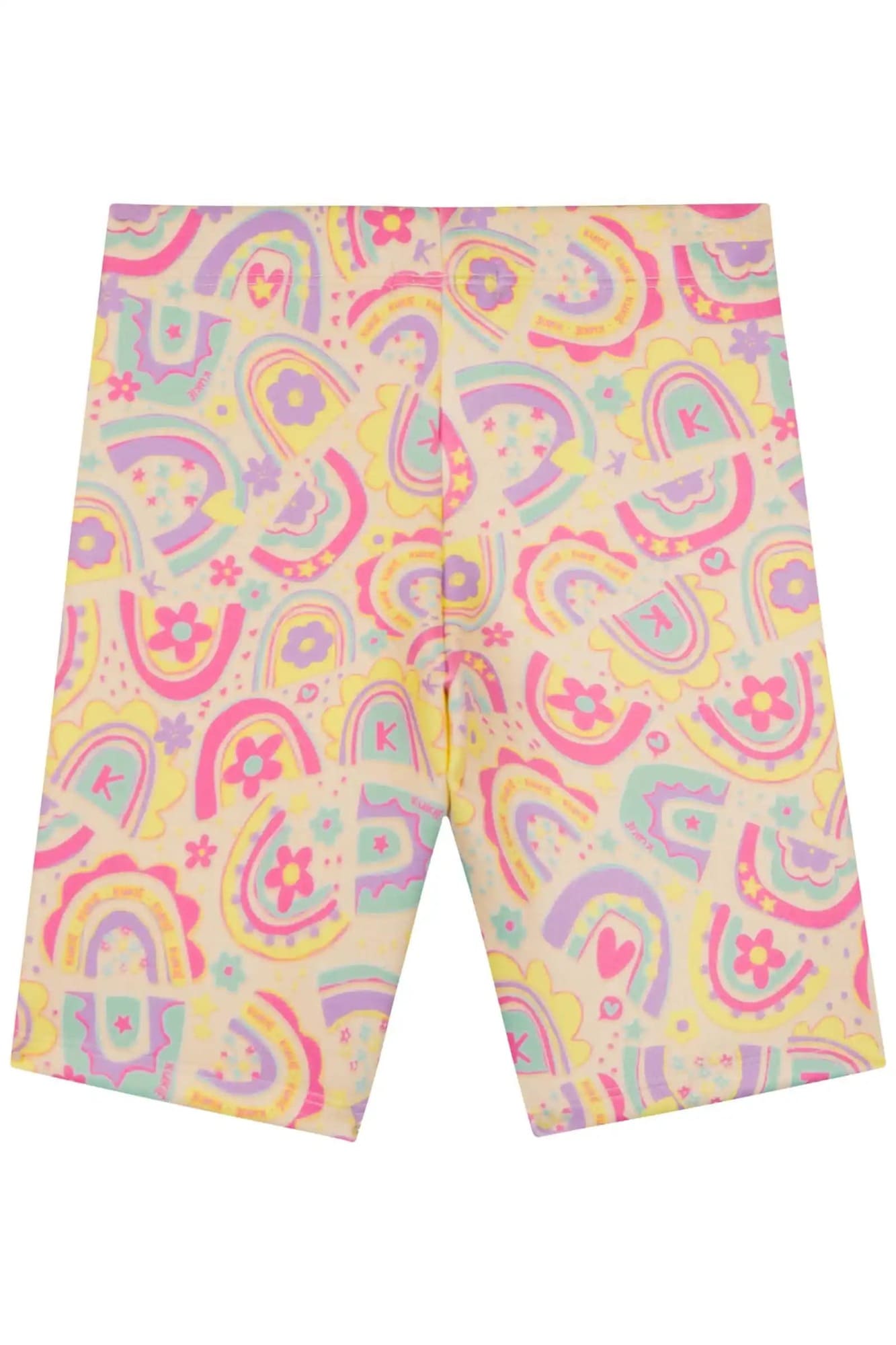 Shorts Infantil Kukiê Verão Ciclista Off White Arco-íris