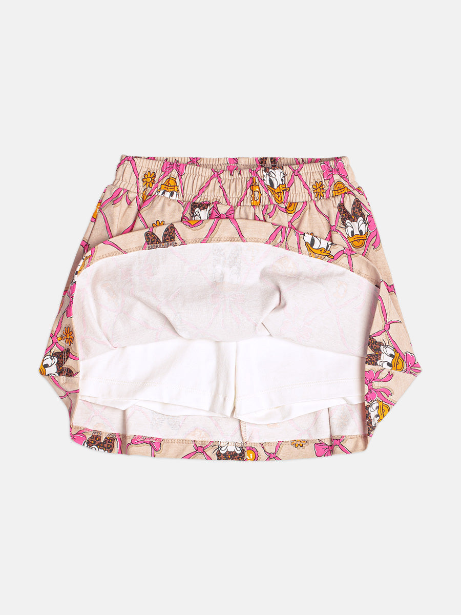 Conjunto Infantil Momi Inverno com Saia Bege e Blusa Branca Daisy Fotos Disney
