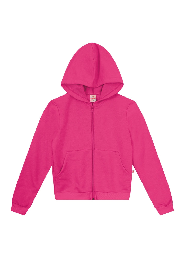 Jaqueta Infantil Brandili Inverno Flanelada Rosa