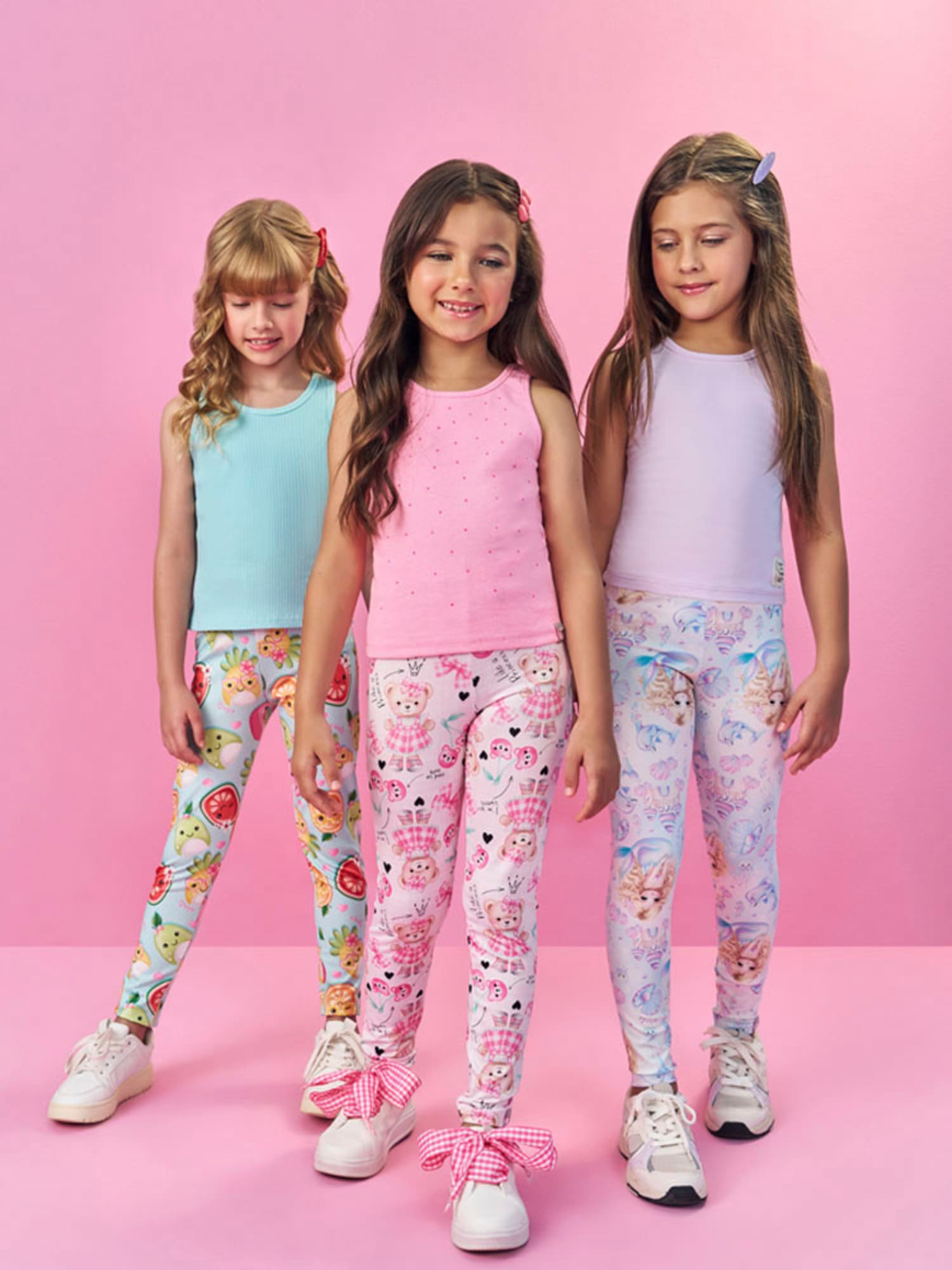 Regata Infantil Cinti Verão Rosa com Strass