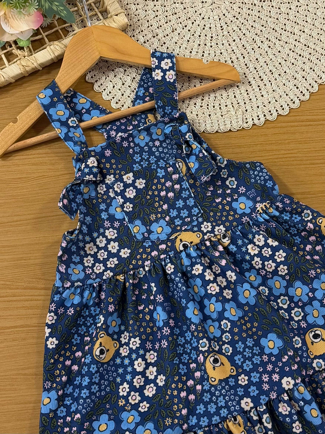 Salopete Infantil Momi Inverno Azul Floral