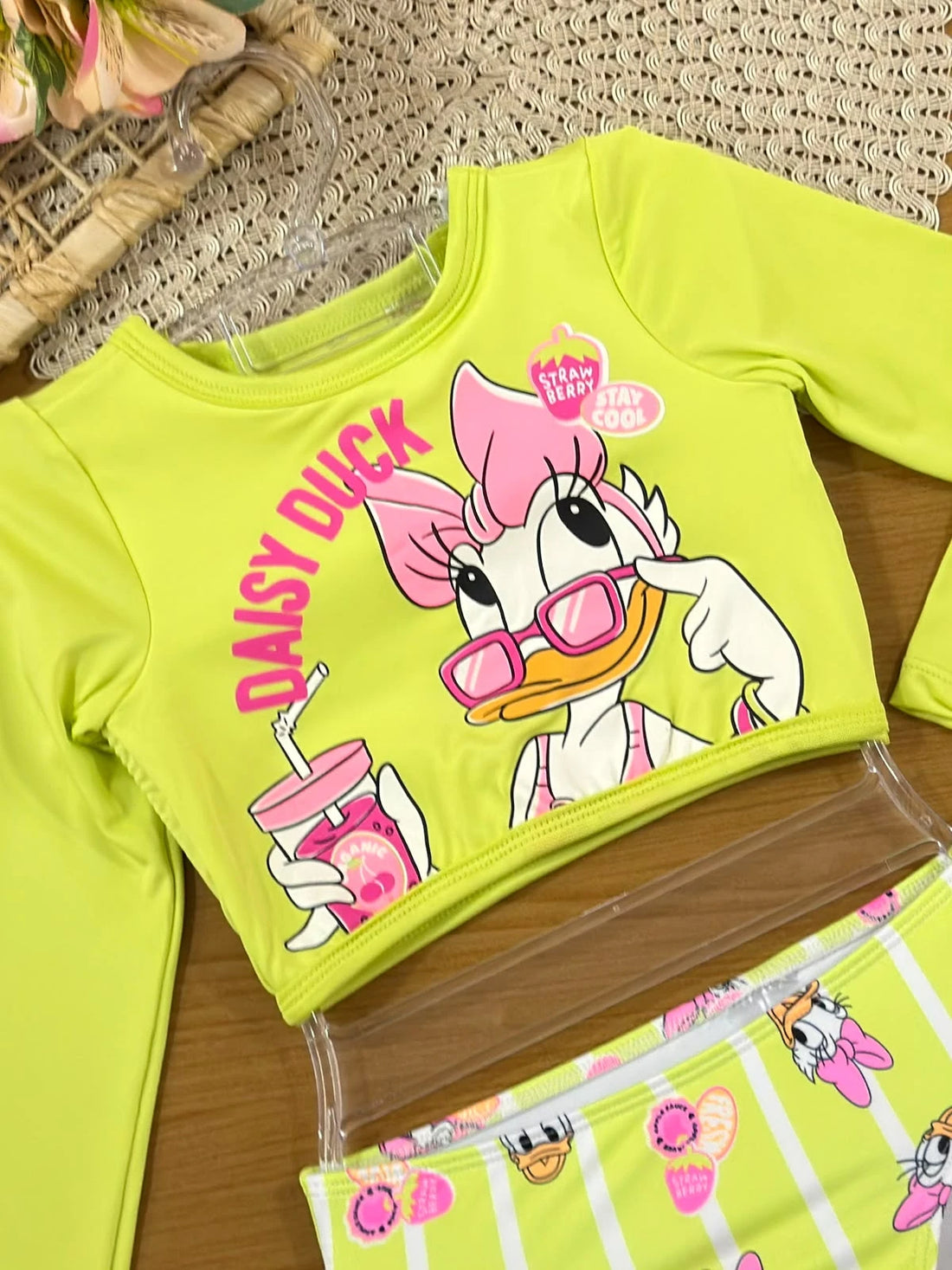 Biquíni Infantil Momi Verde Daisy Duck Disney