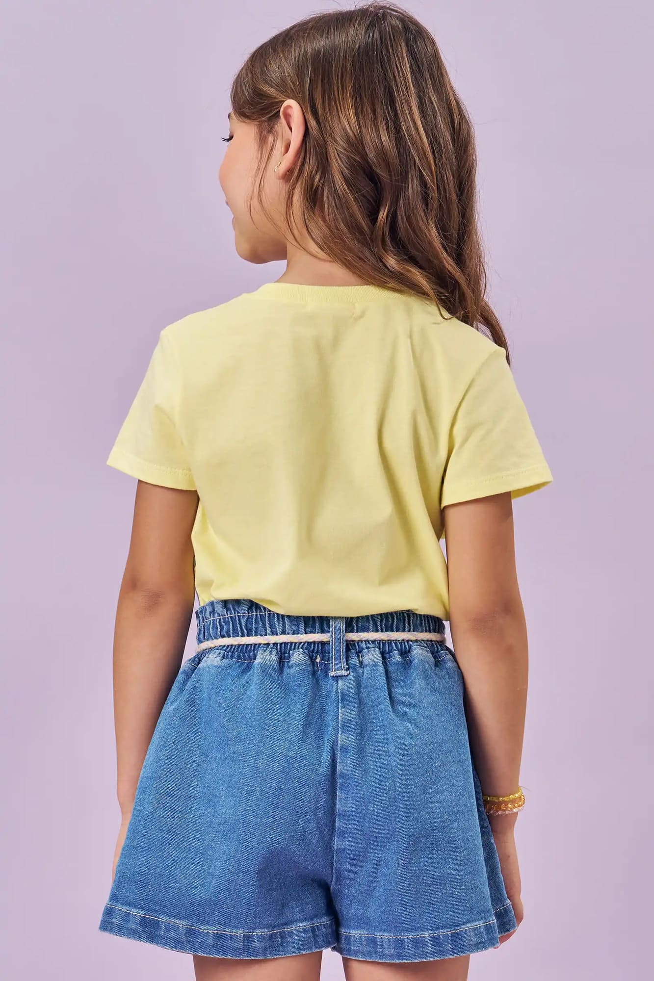 Blusa Infantil Kukiê Verão Amarela Cachorrinha na Praia
