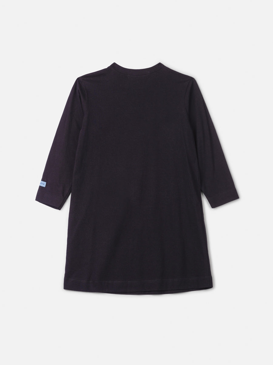 Vestido Infantil Inverno Preto Stitch com Strass
