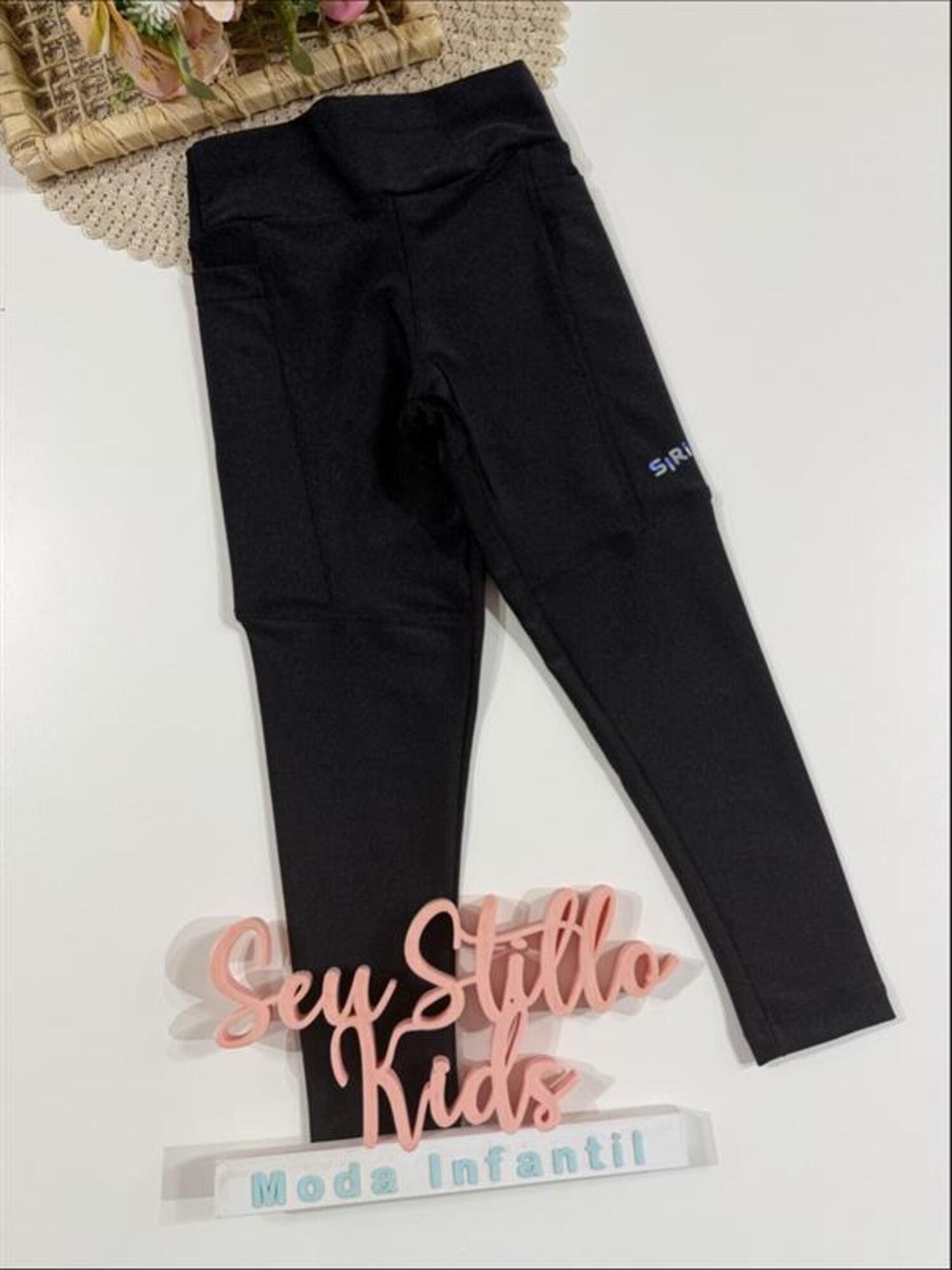 Calça Legging Infantil Siri Kids Spots Soraia Trilobal Preta 42972