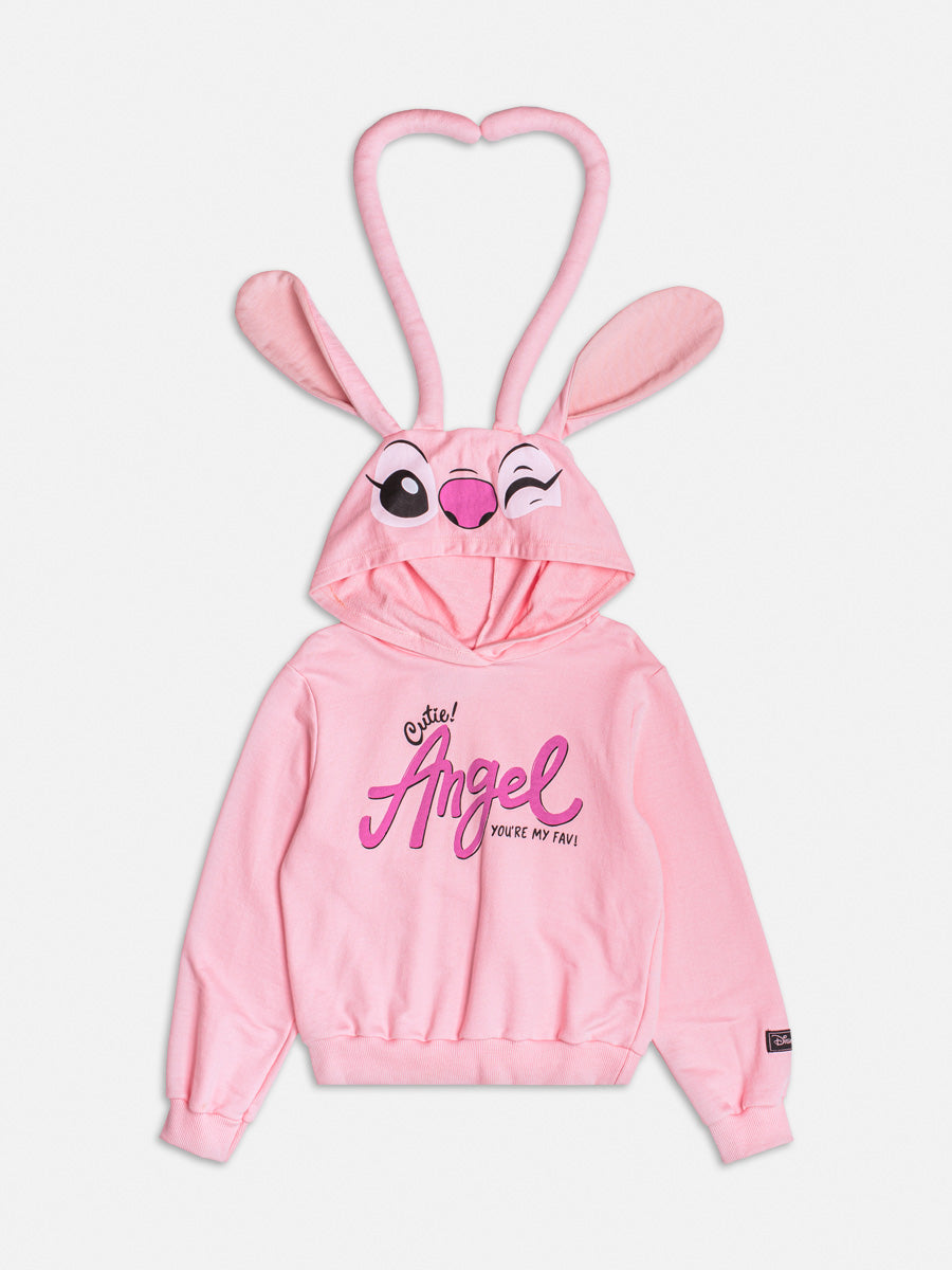Moletom Infantil Momi Inverno sem Flanela Rosa Angel Disney
